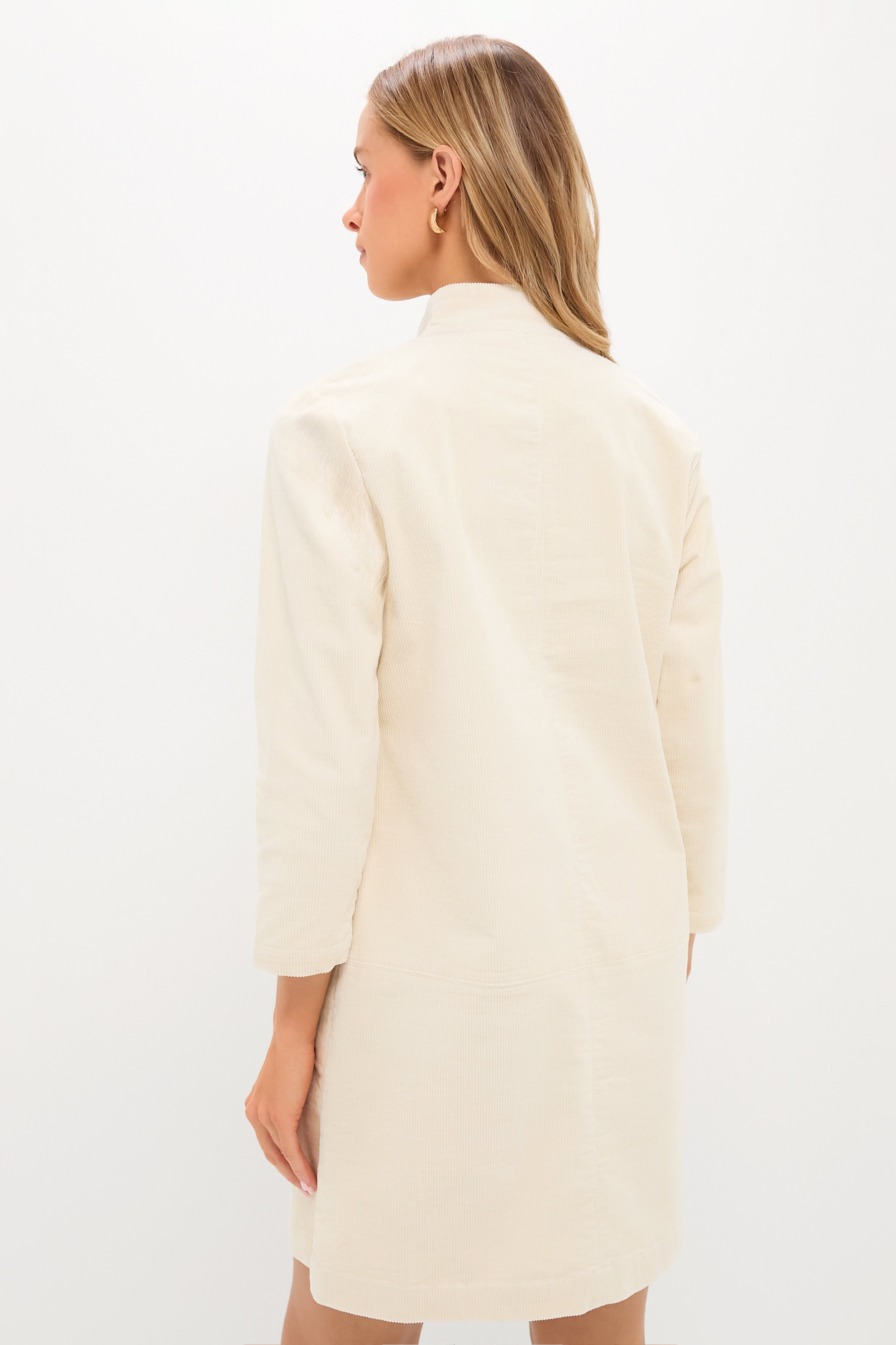 Winter White Corduroy Clifton Dress-Charming Tale Store