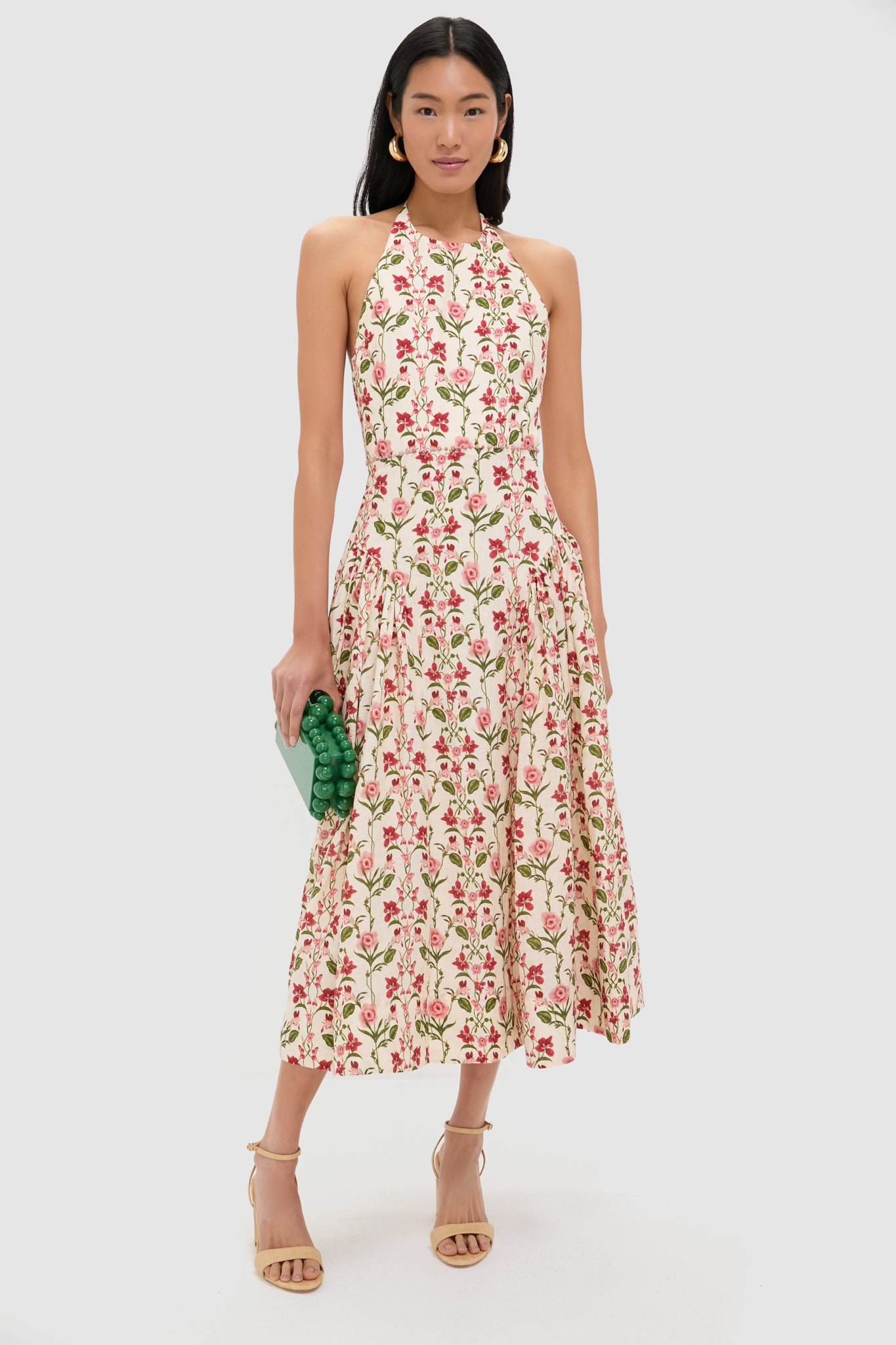 Canna Balsa Beaded Midi Dress-Charming Tale Store