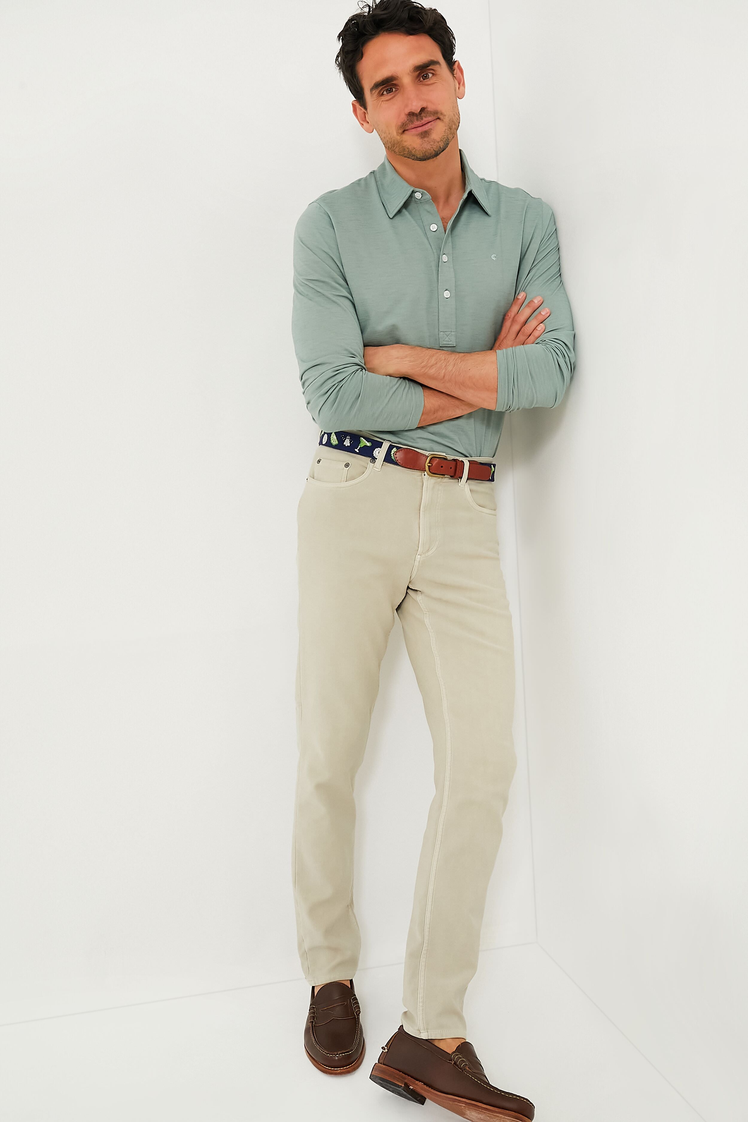 Sage Performance Long Sleeve Range Polo-Charming Tale Store