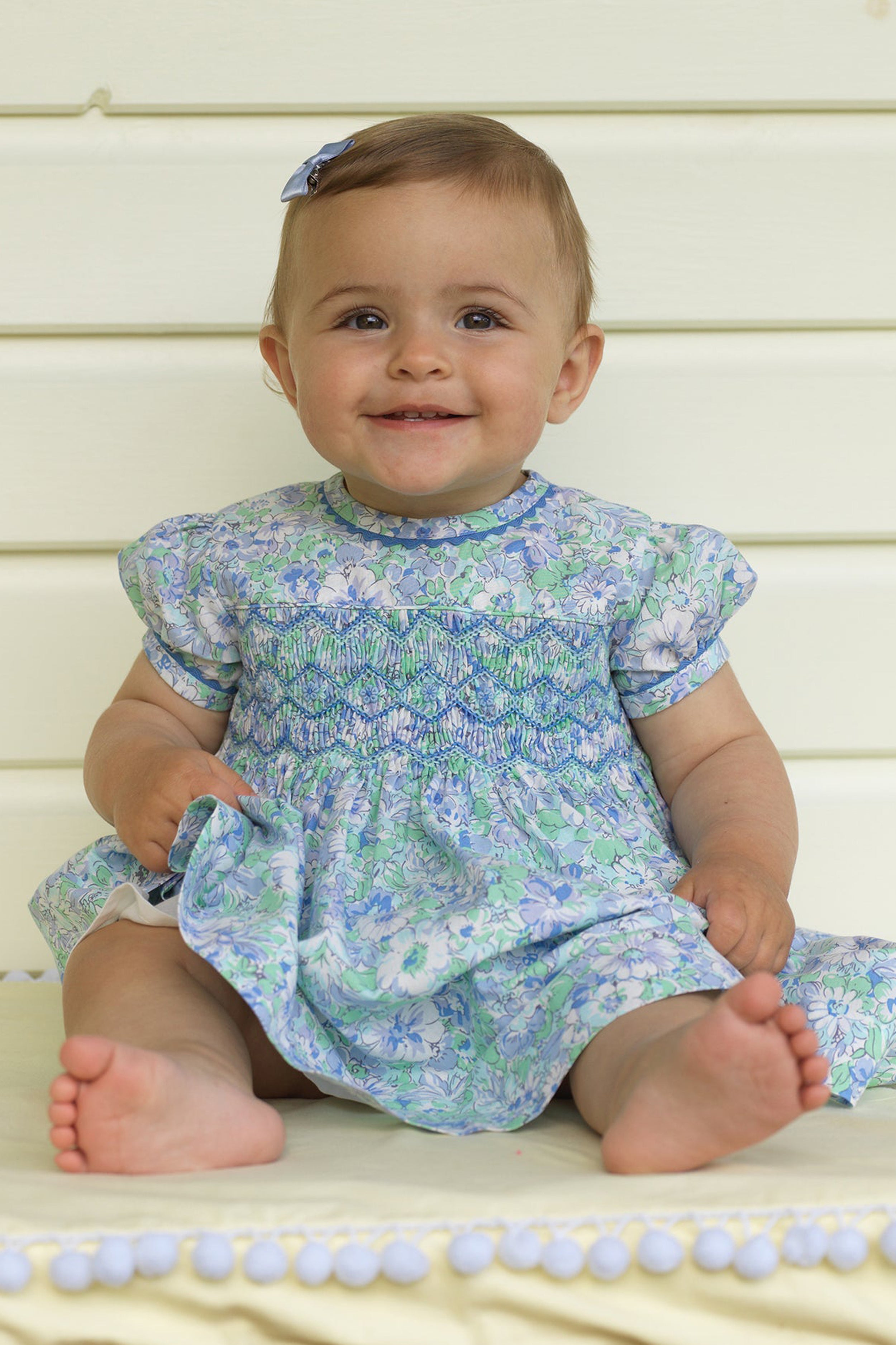 Floral Meadow Smocked Dress & Bloomers-Charming Tale Store