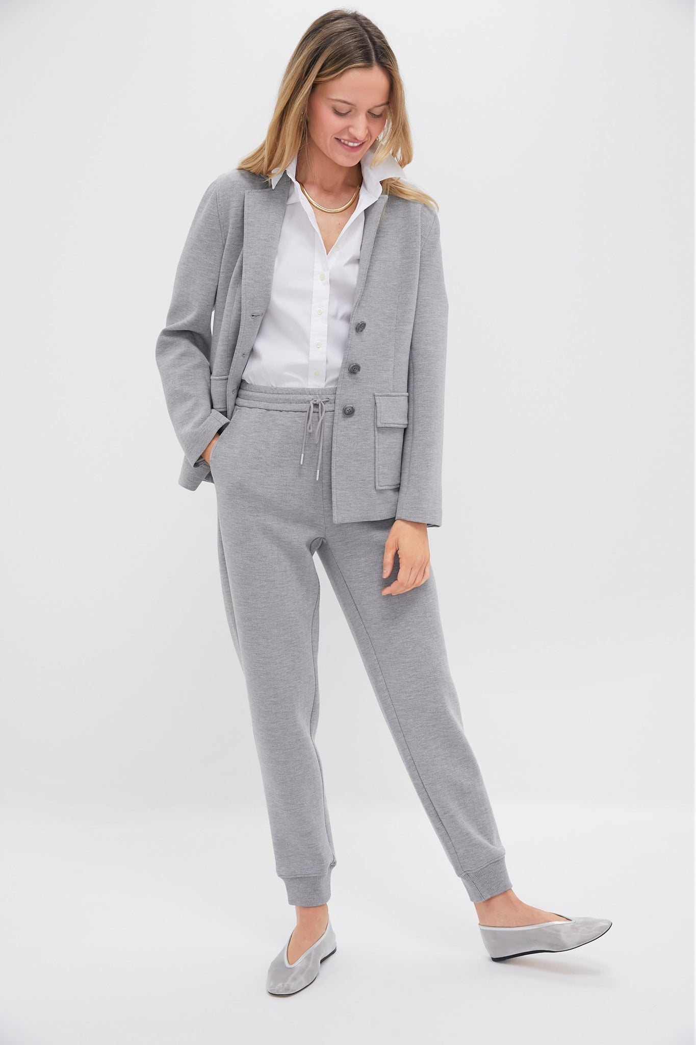 Gray Herringbone Becker Joggers-Charming Tale Store