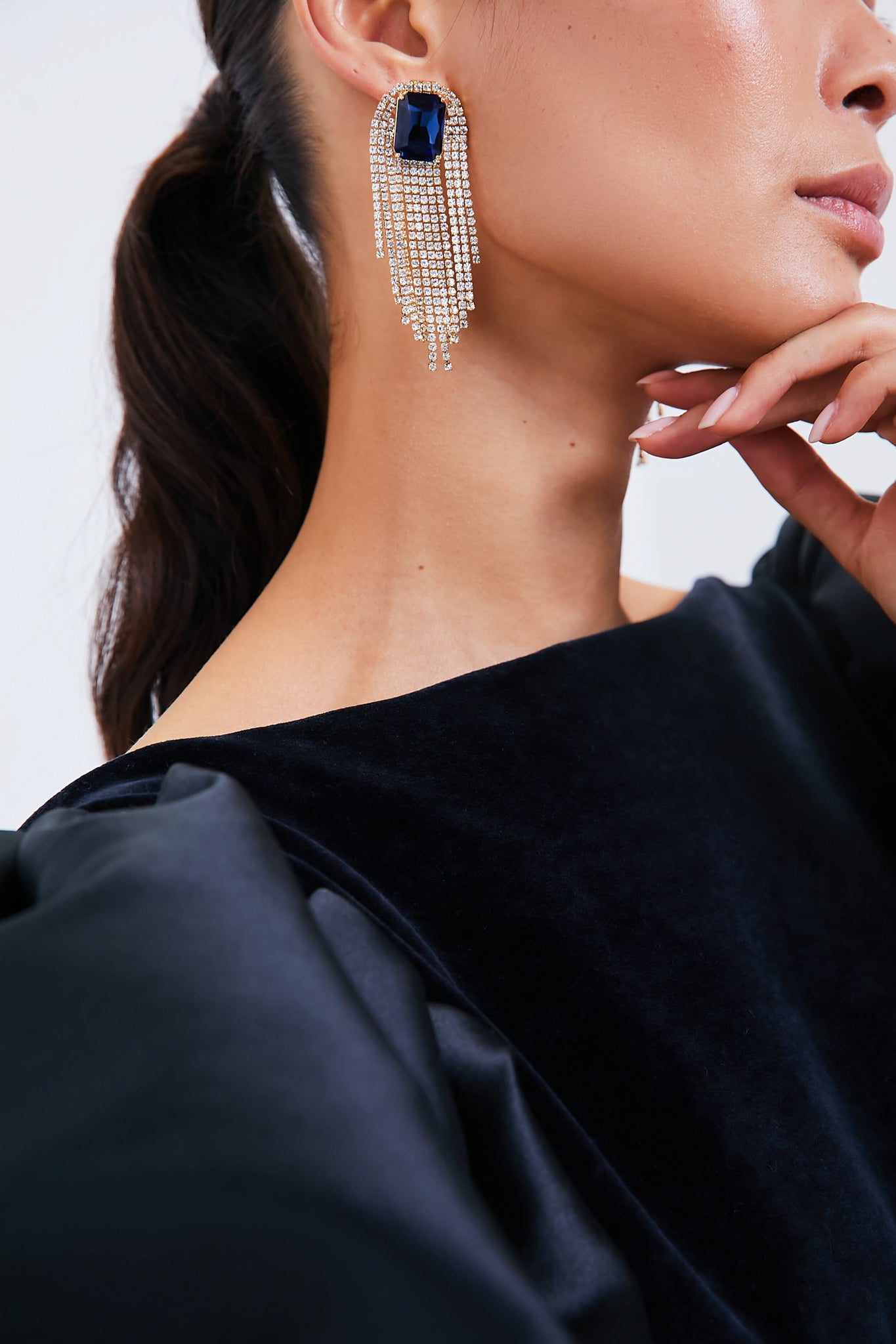 Dazzlin Blue Irving Earrings-Charming Tale Store