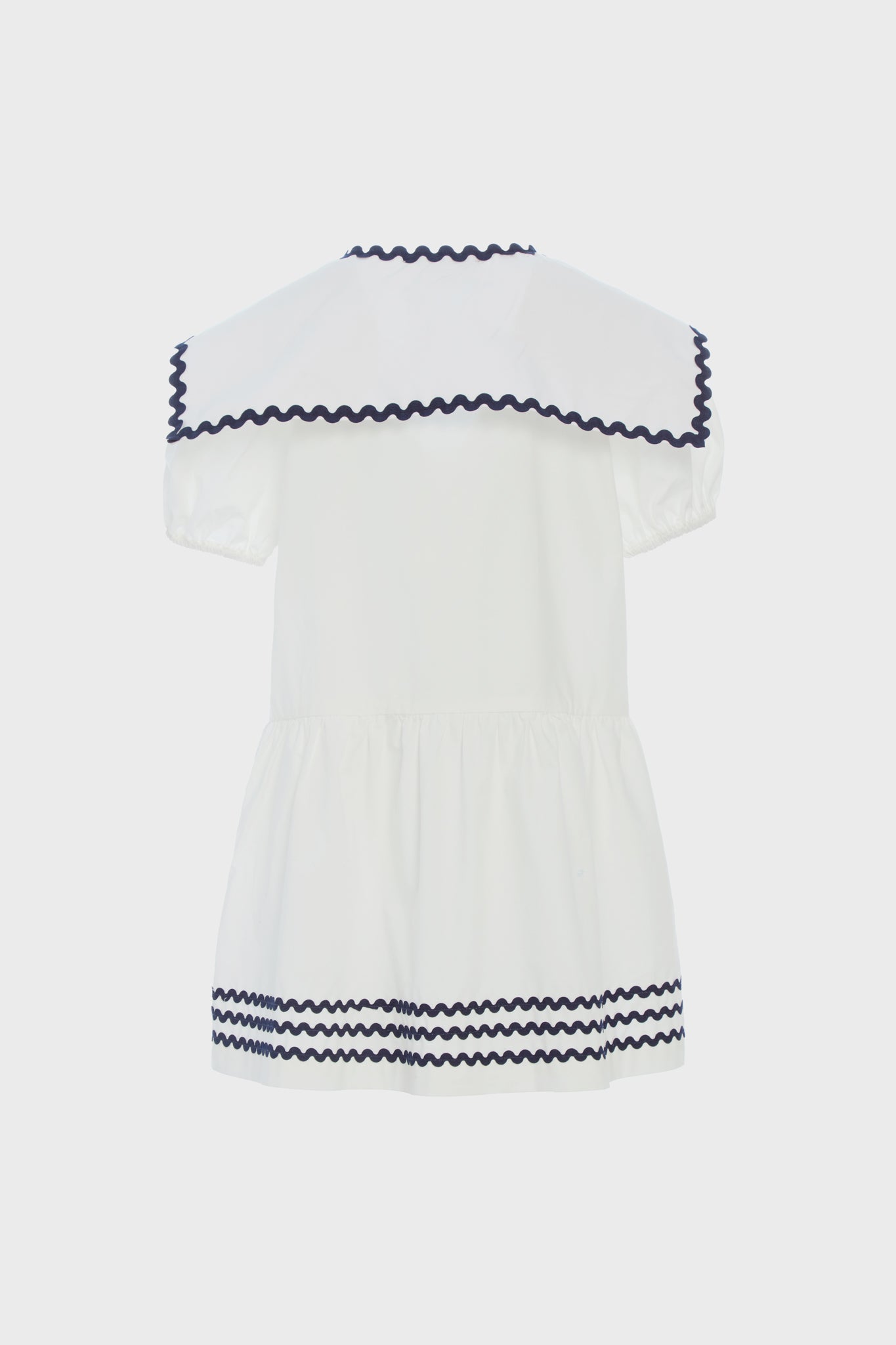 White Nancy Nautical Short Sleeve Dress-Charming Tale Store