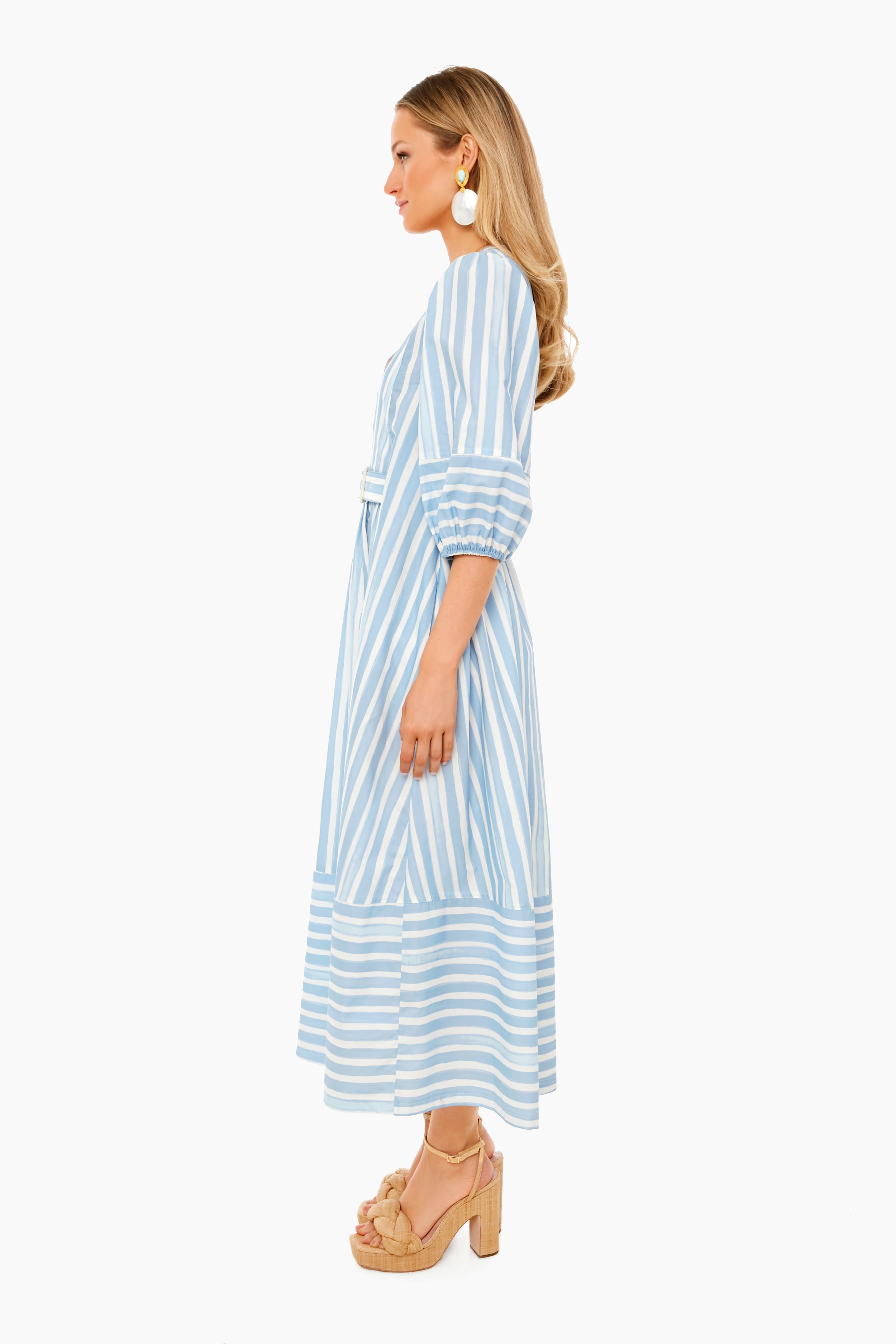 Cove Stripe Ailee Cabana Belted Maxi Dress-Charming Tale Store