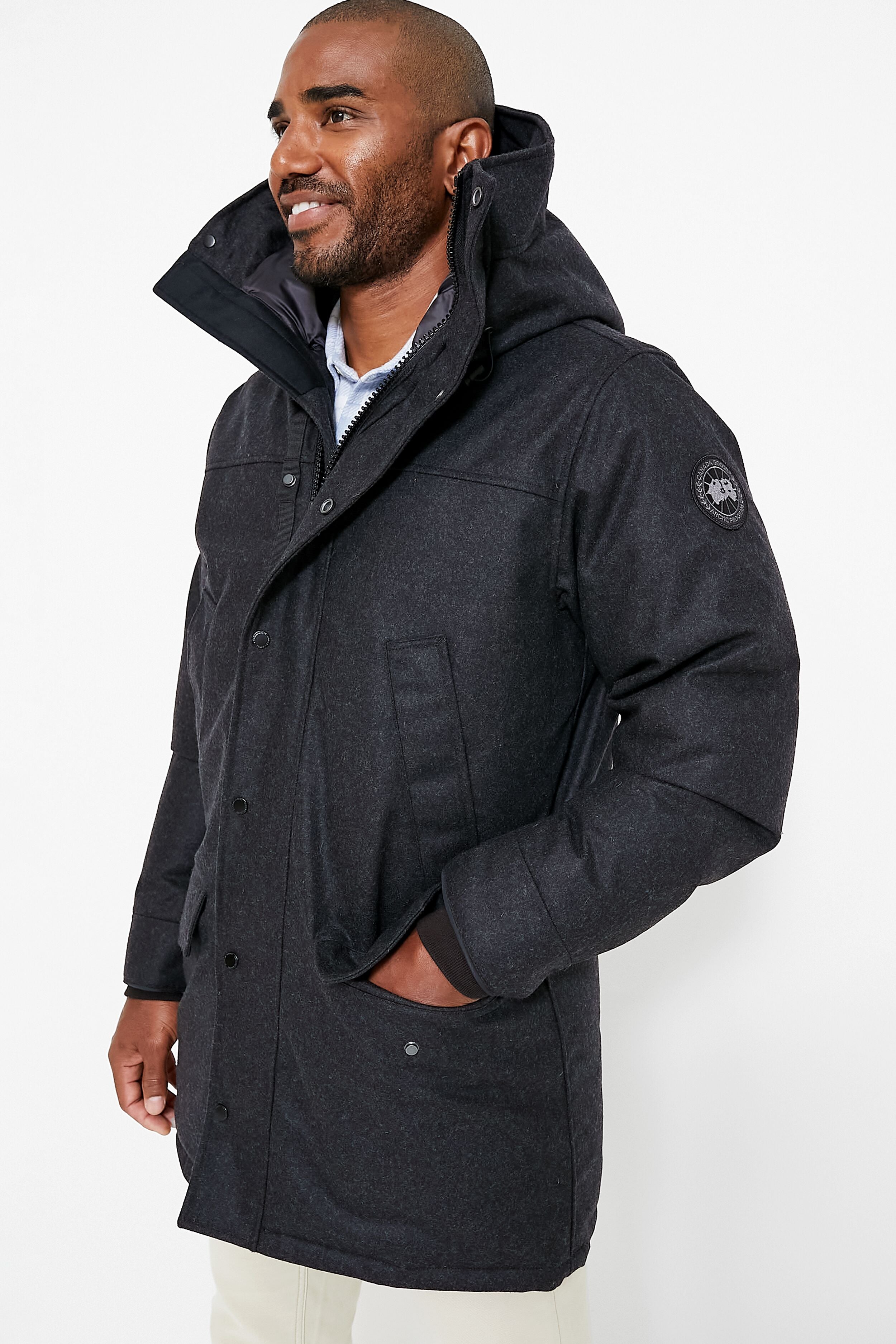 Carbon Melange Wool Reskill Langford Parka-Charming Tale Store