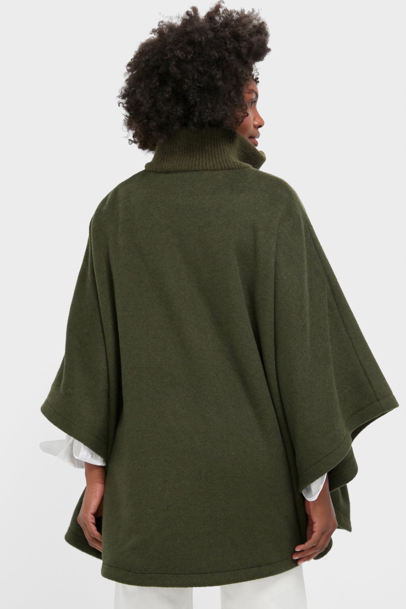 Olive Full Zip Huntington Poncho-Charming Tale Store
