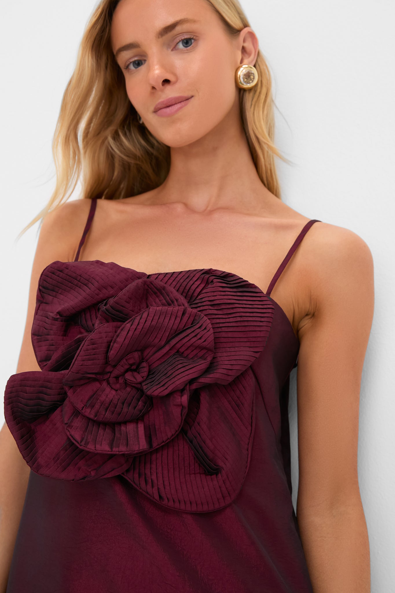 Burgundy Noche de Ti Embellished Mini Dress-Charming Tale Store