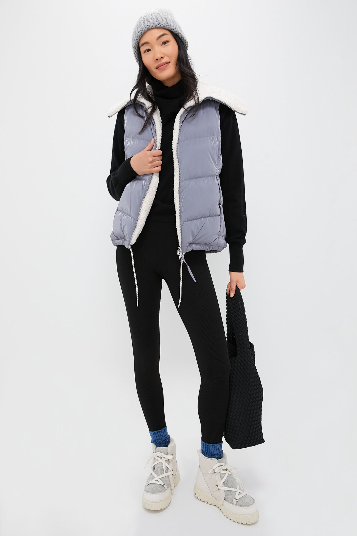 Blue Wind Sherpa-Lined Brock Puffer Gilet-Charming Tale Store