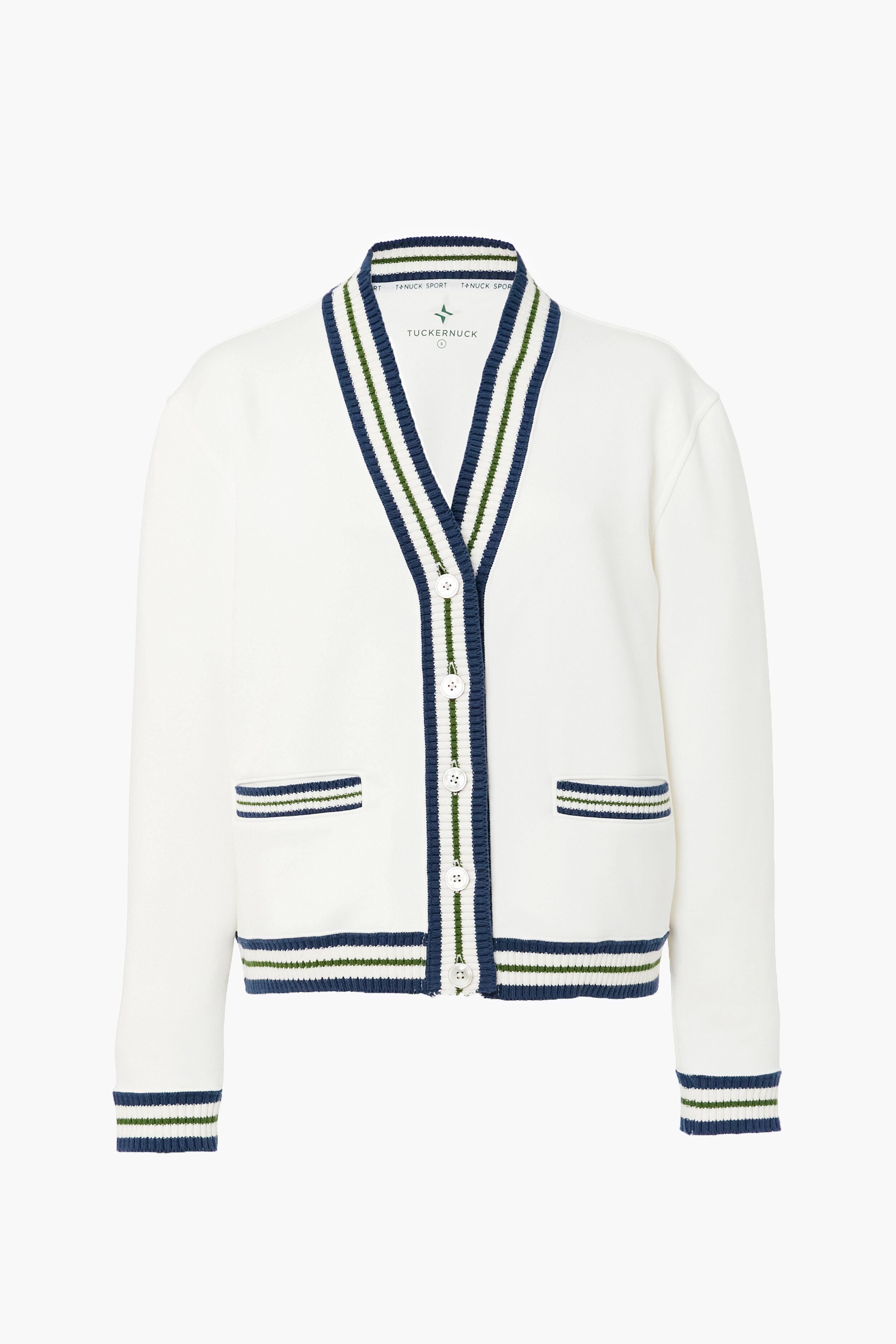White Charley Golf Cardigan-Charming Tale Store