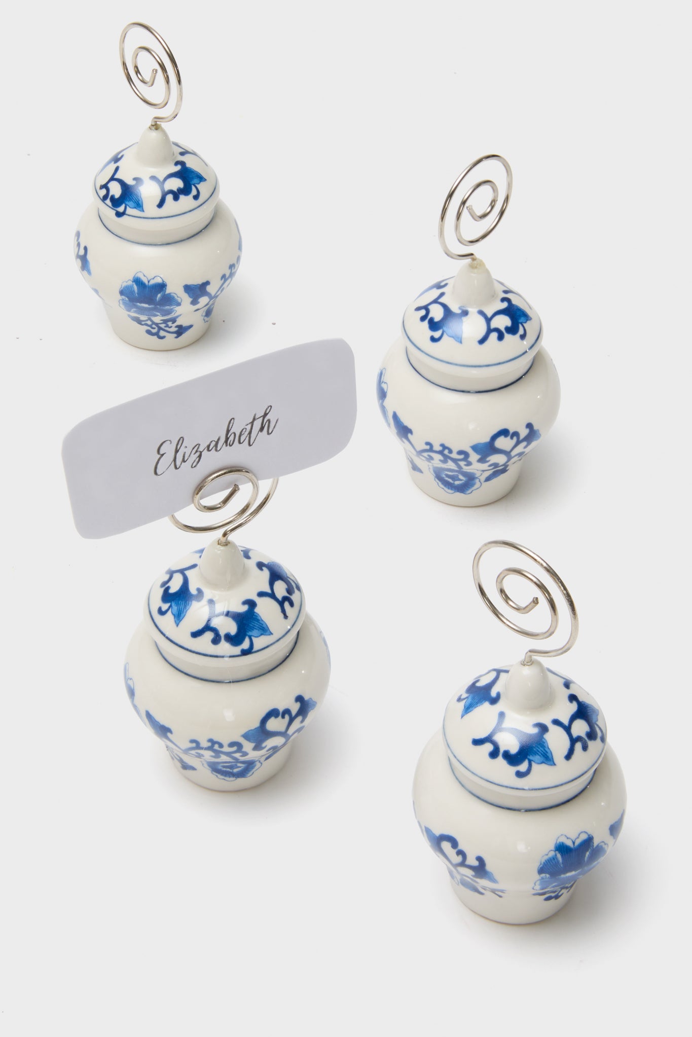 Set of 4 Ginger Jar Placecard Holders in Gift Box-Charming Tale Store