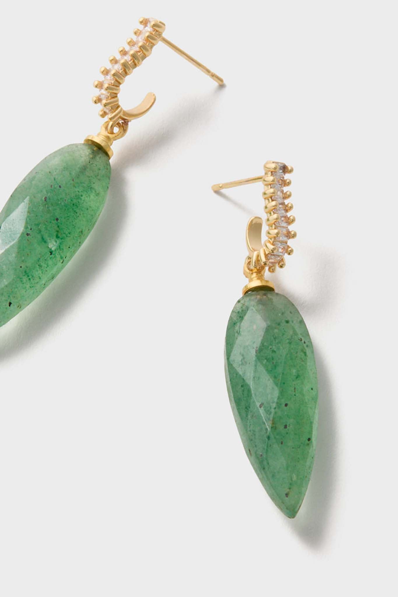 Green Strawberry Quartz Porter Earrings-Charming Tale Store