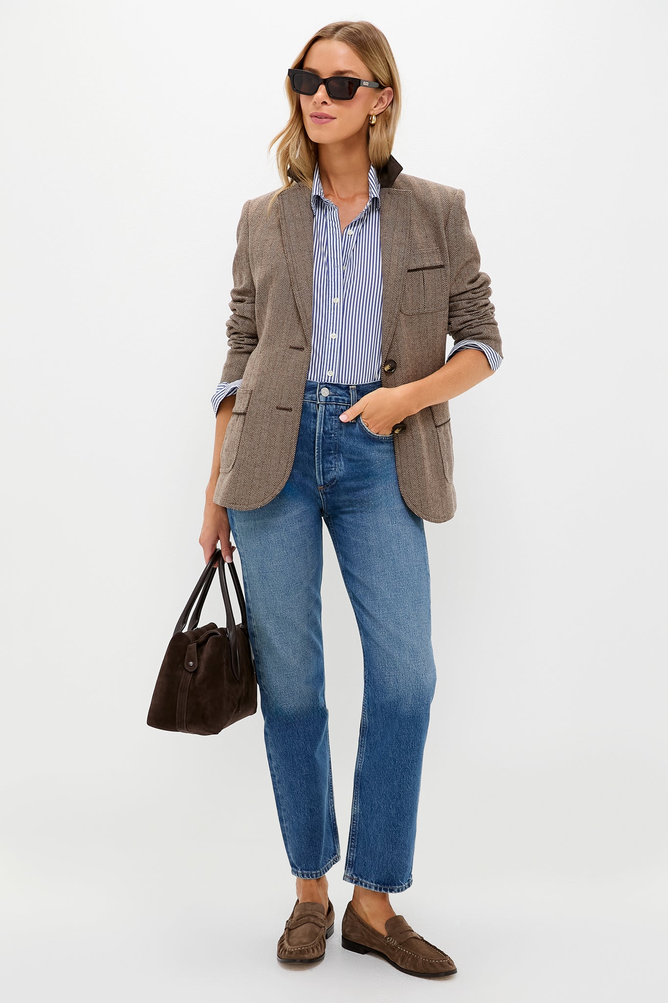 Chestnut Herringbone Cawley Blazer-Charming Tale Store