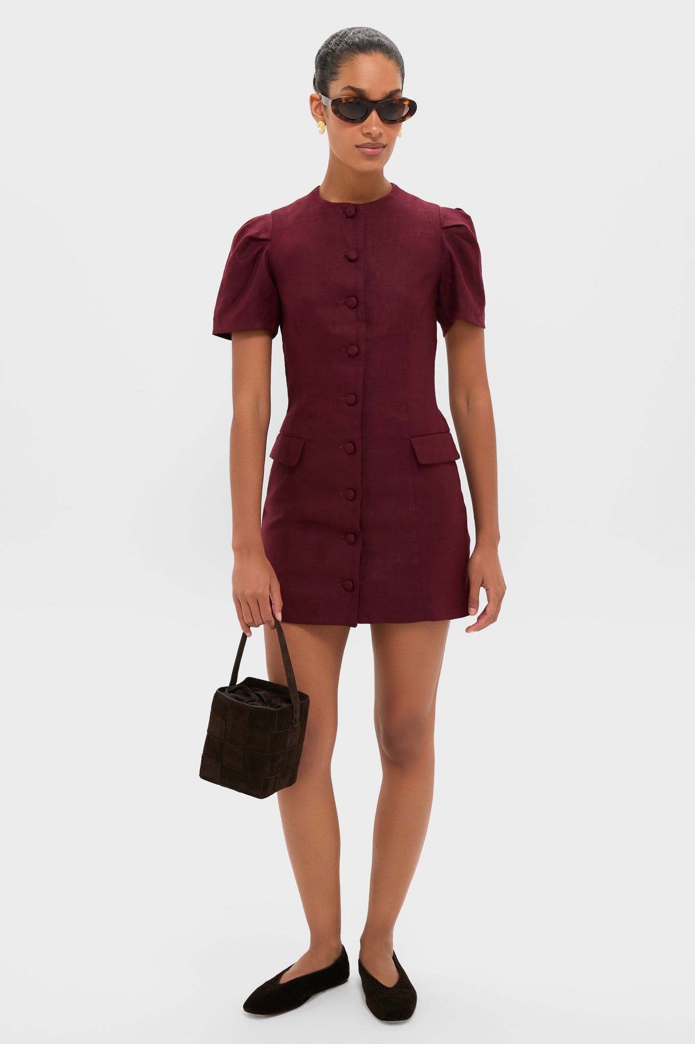 Bordeaux Emma Mini Dress-Charming Tale Store
