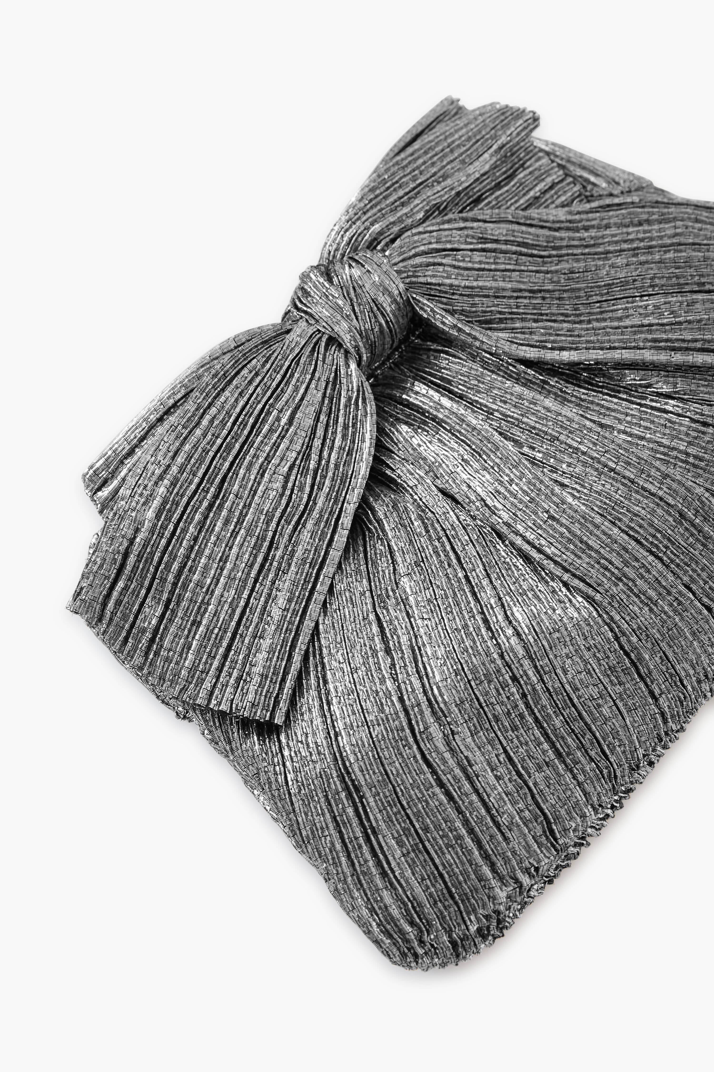 Dark Silver Lame Rayne Clutch-Charming Tale Store