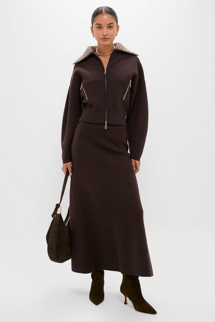 Chocolate Emmett Knit Maxi Skirt-Charming Tale Store