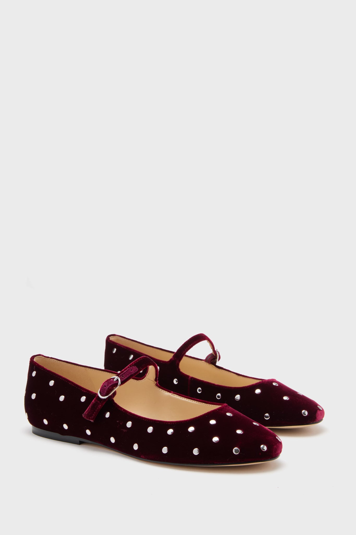 Dark Red Elizza Flats-Charming Tale Store