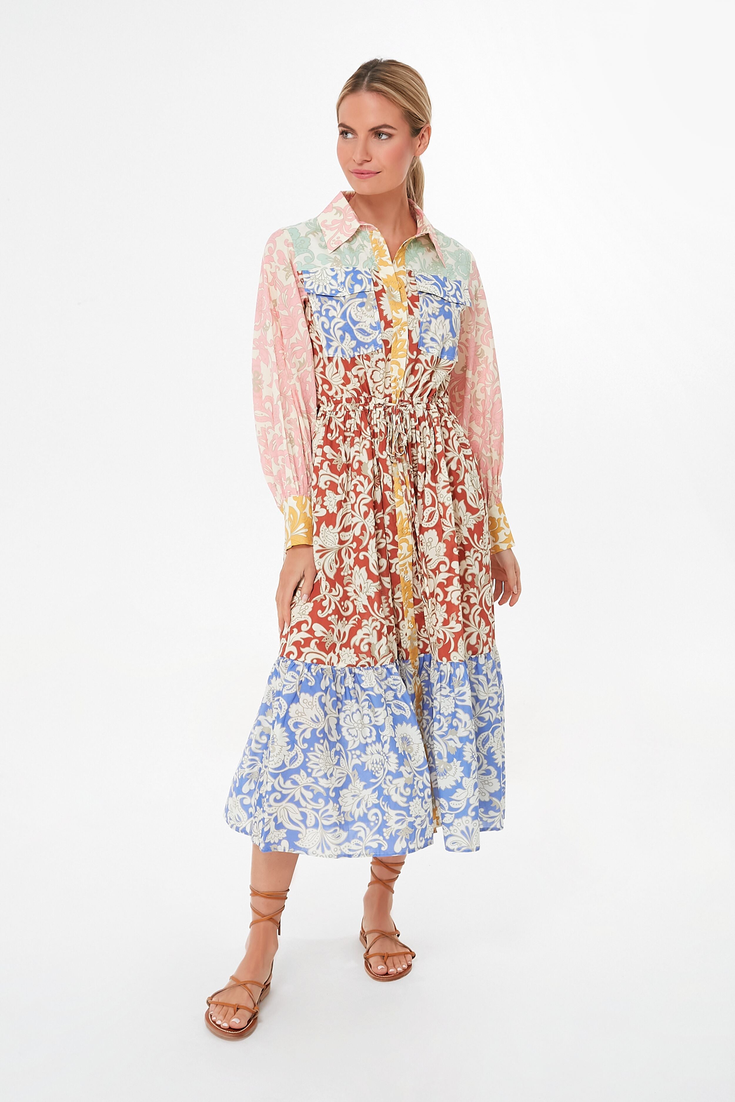 Folk Spliced Capri Maxi Dress-Charming Tale Store