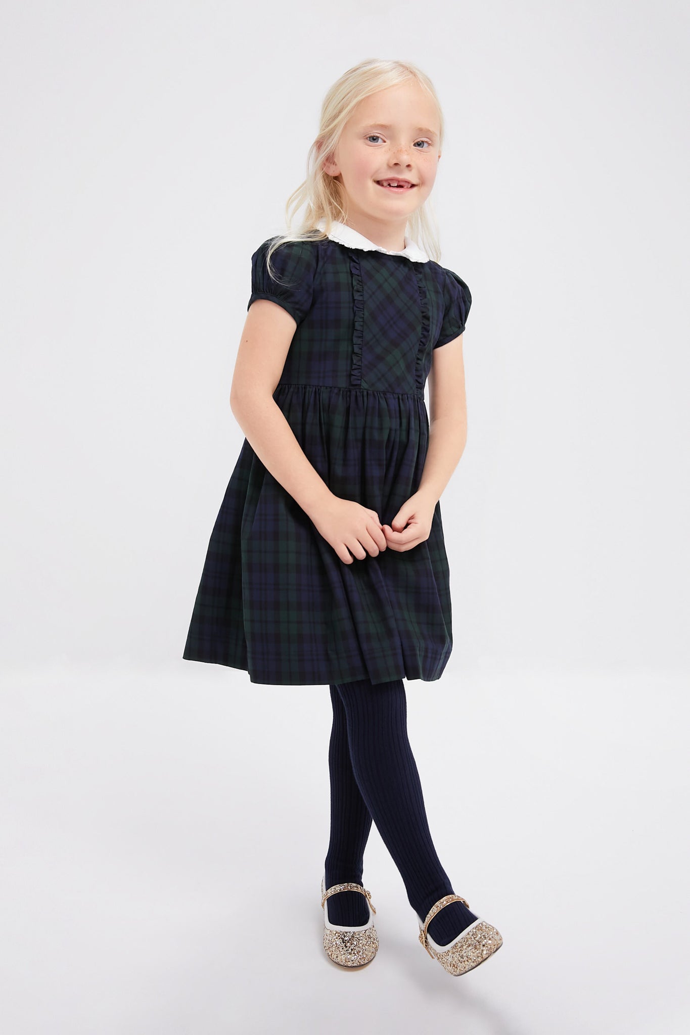 Exclusive Blackwatch Frill Front Dress-Charming Tale Store