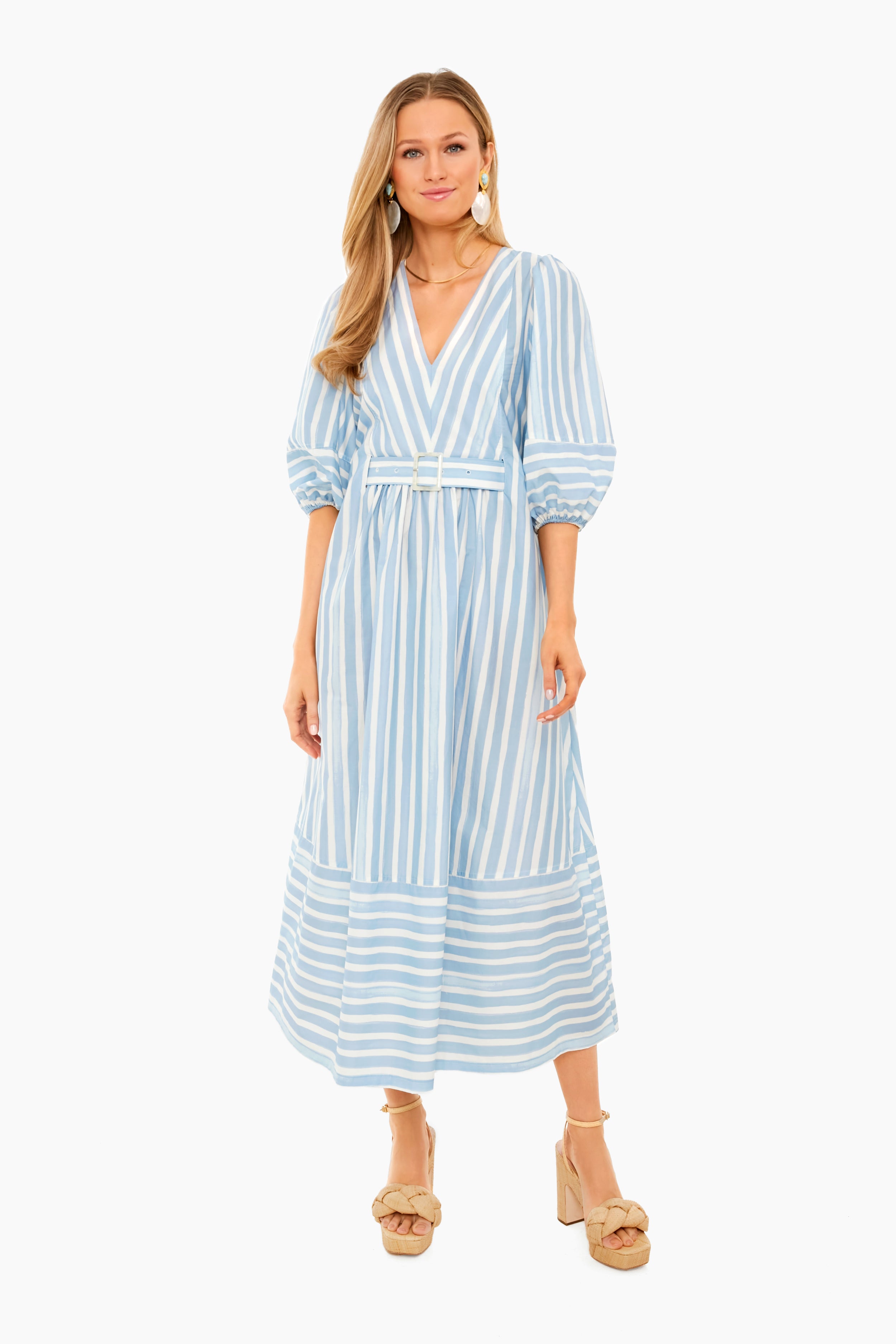 Cove Stripe Ailee Cabana Belted Maxi Dress-Charming Tale Store