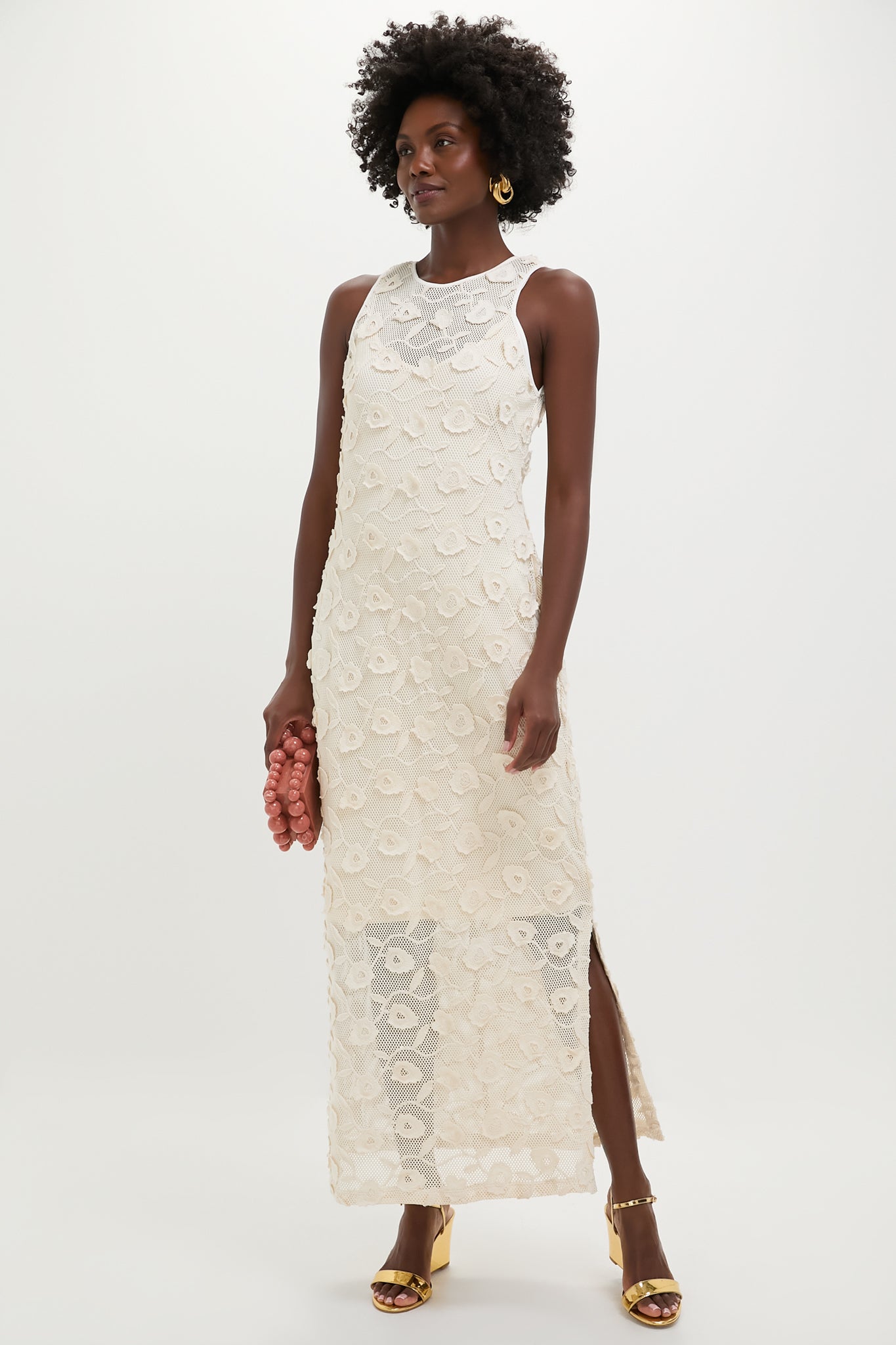 Tan Lace Applique Farrah Dress-Charming Tale Store