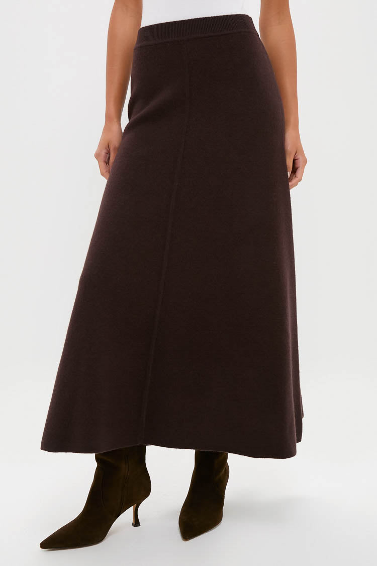 Chocolate Emmett Knit Maxi Skirt-Charming Tale Store