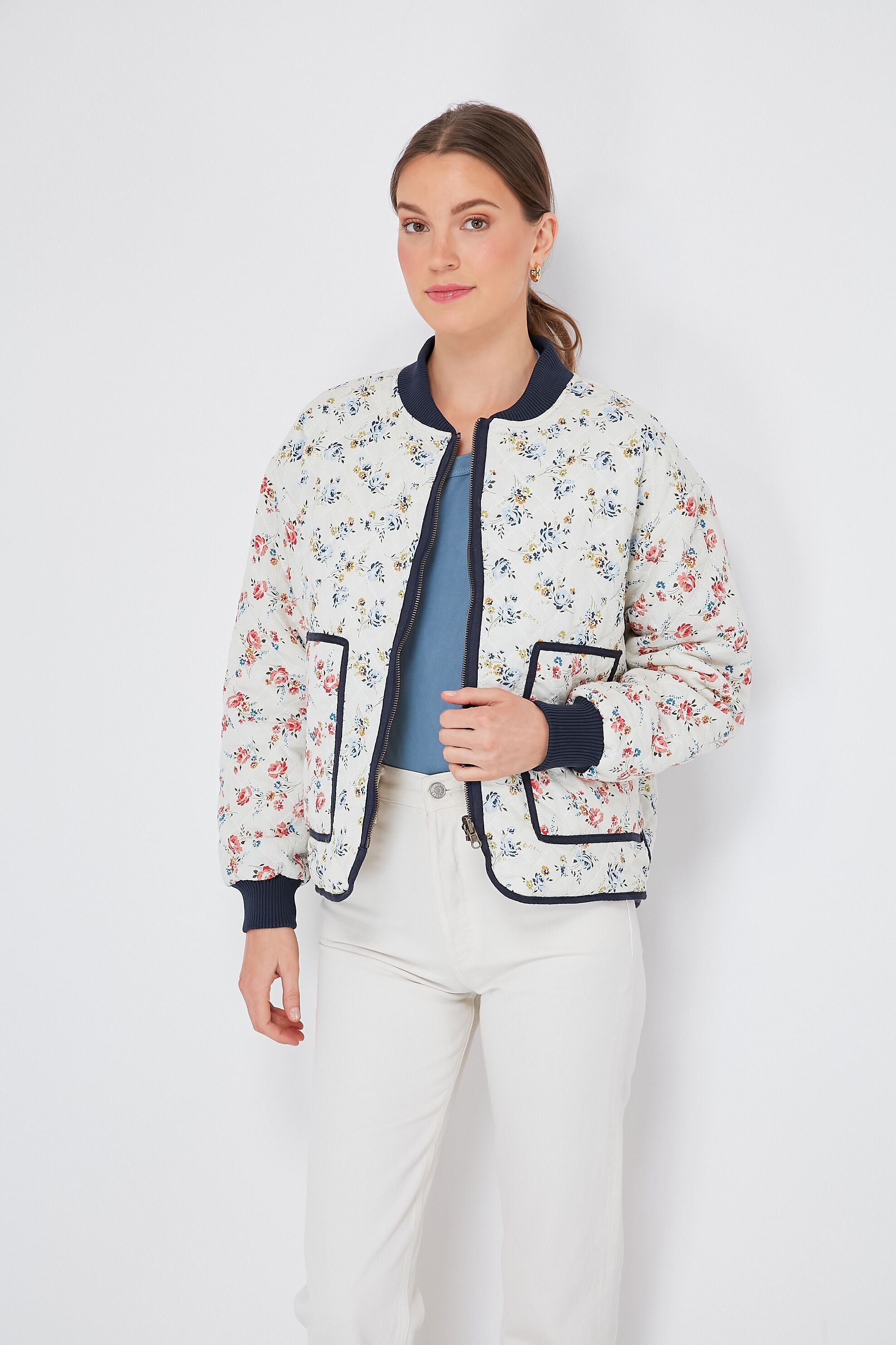 Carolina Rose Patchwork The Reversible Quilted Bomber-Charming Tale Store