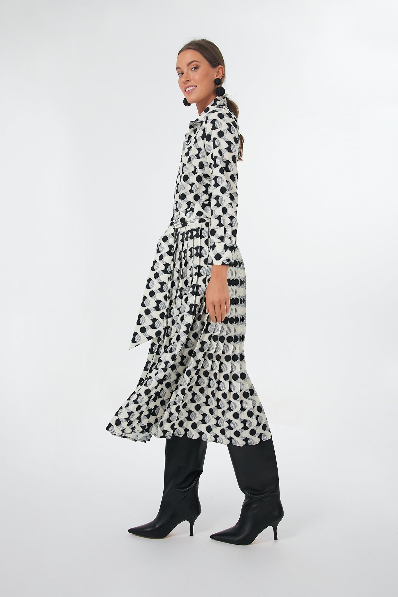 Domino Geo Azzurra Dress-Charming Tale Store