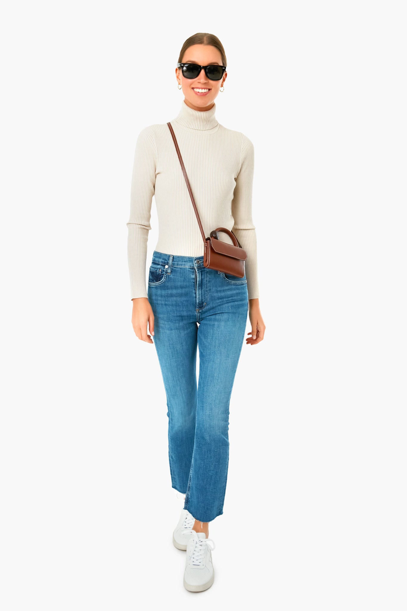 Winter White Sonia Ribbed Turtleneck-Charming Tale Store
