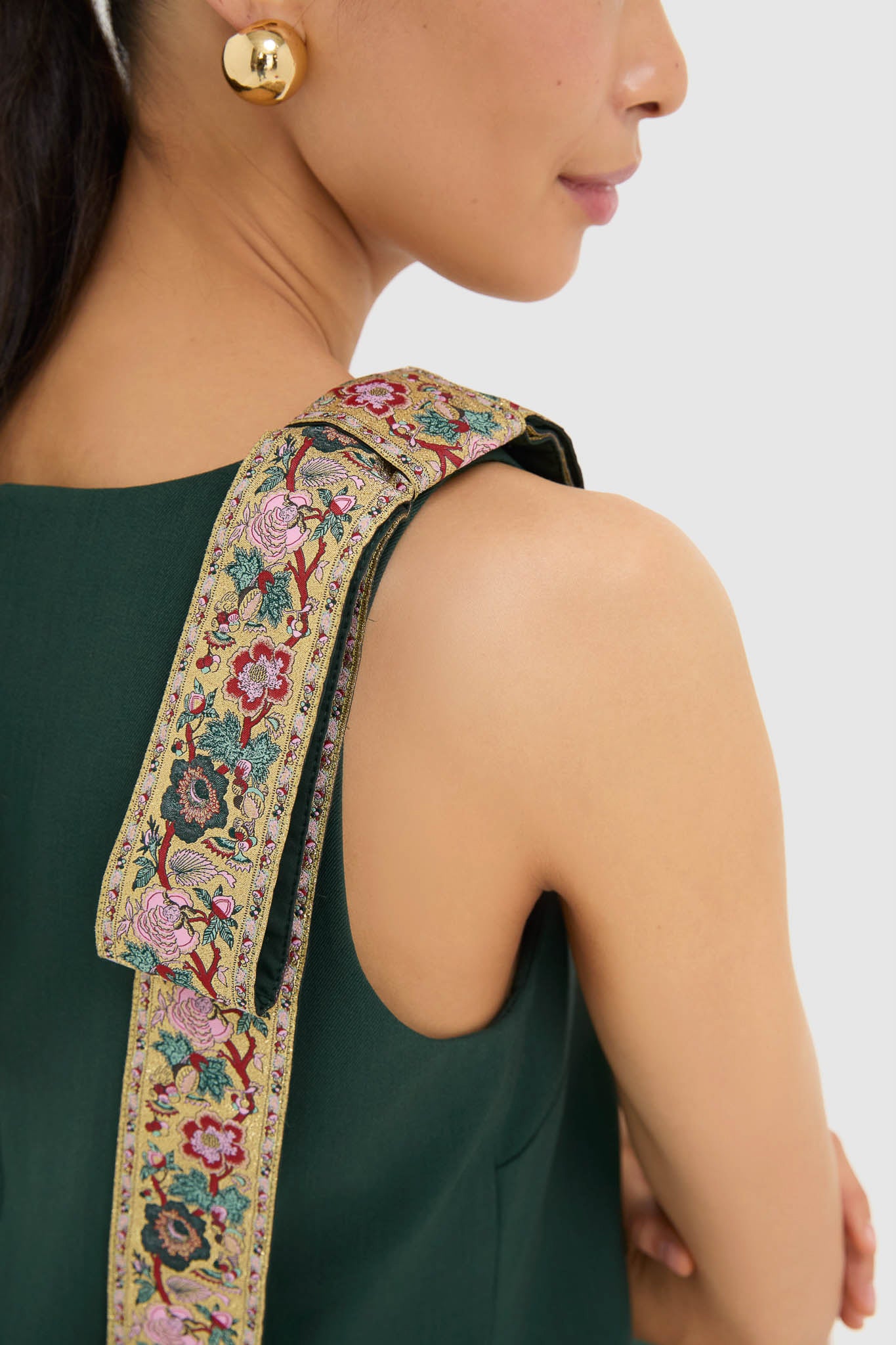 Garden Scrollwork Jacquard Bow Rosie Dress-Charming Tale Store