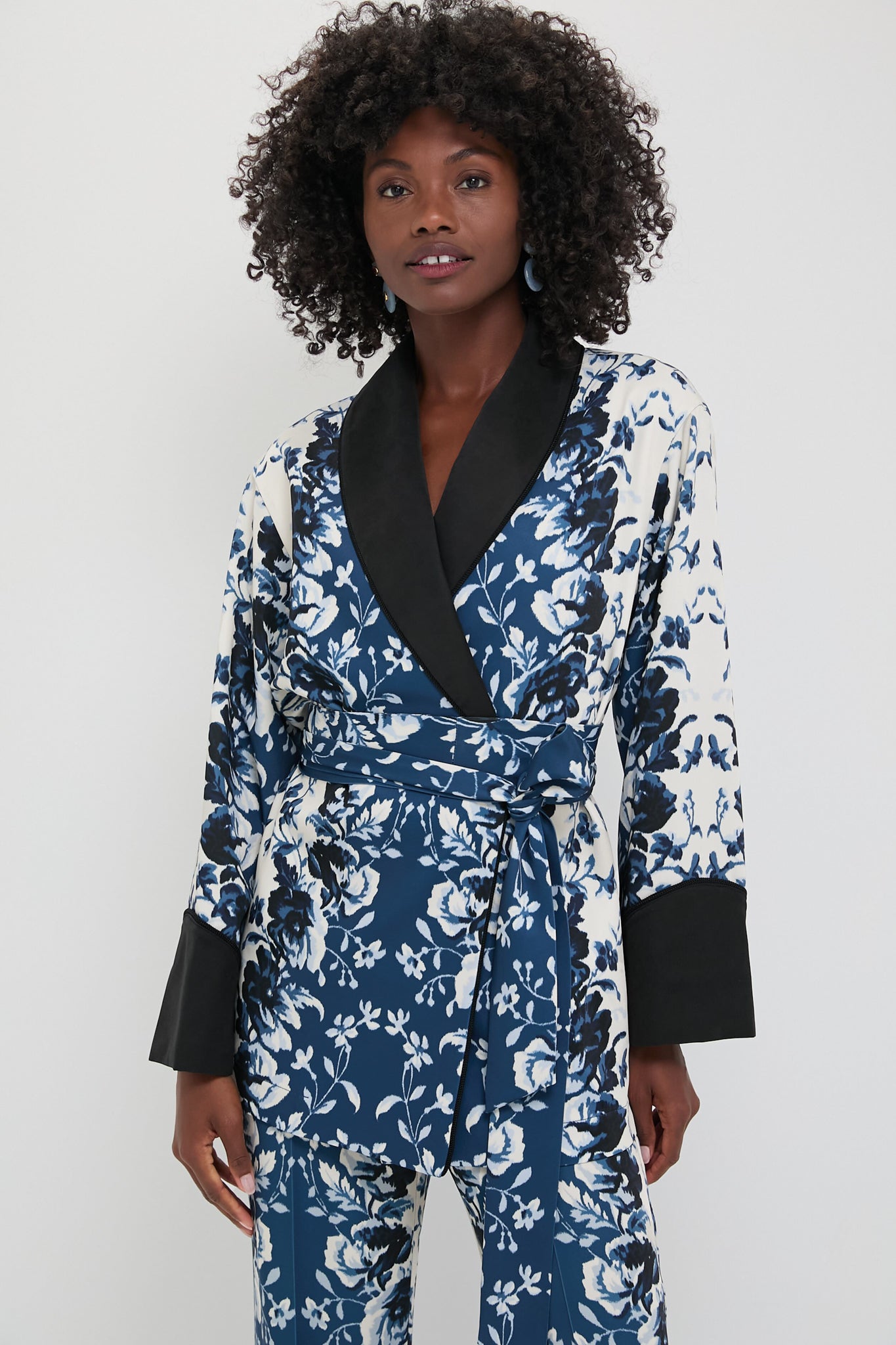 Indigo Reflection Drapey Twill Pascal Jacket-Charming Tale Store