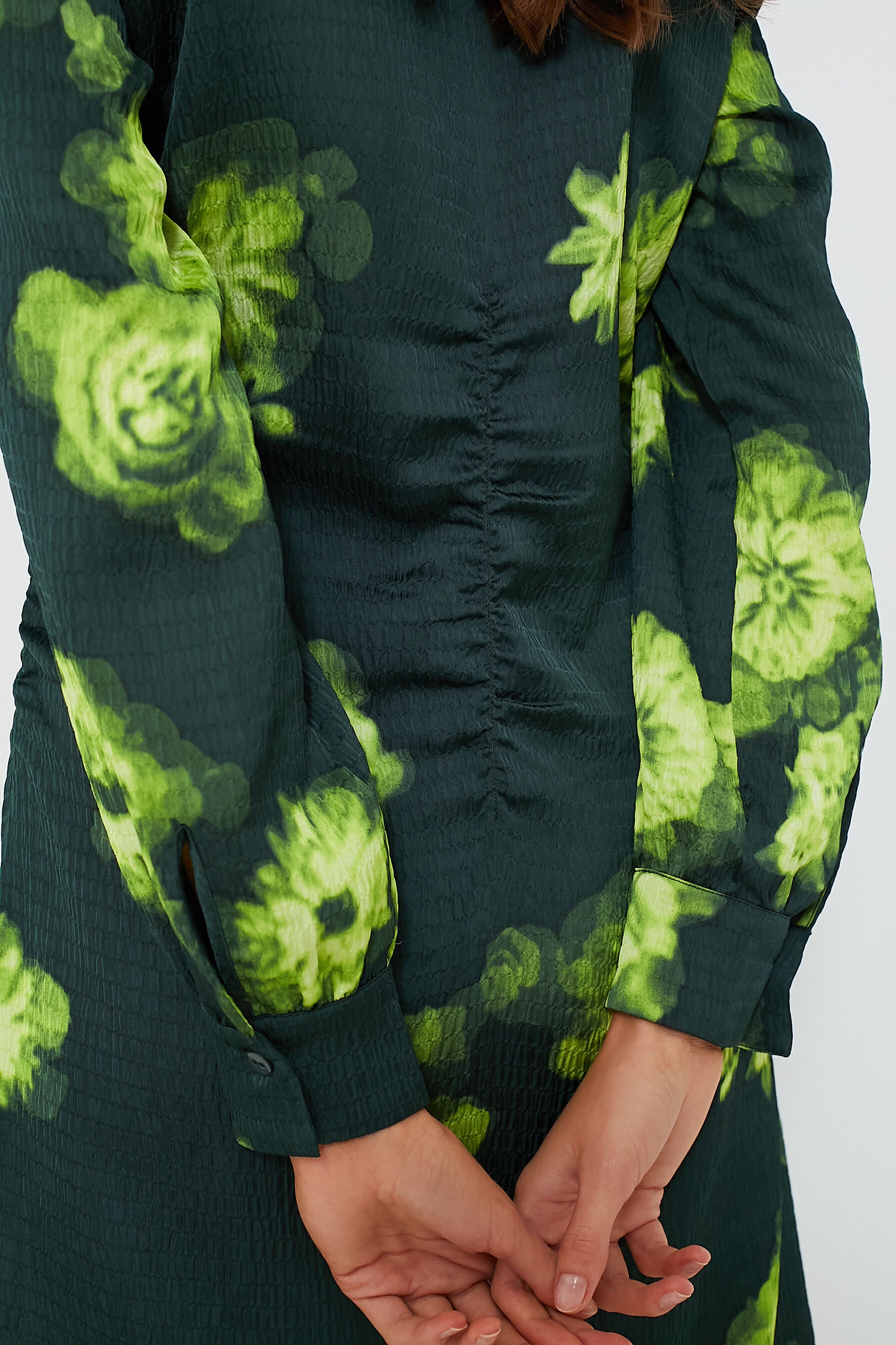 Green Margot Flower Abira Dress-Charming Tale Store