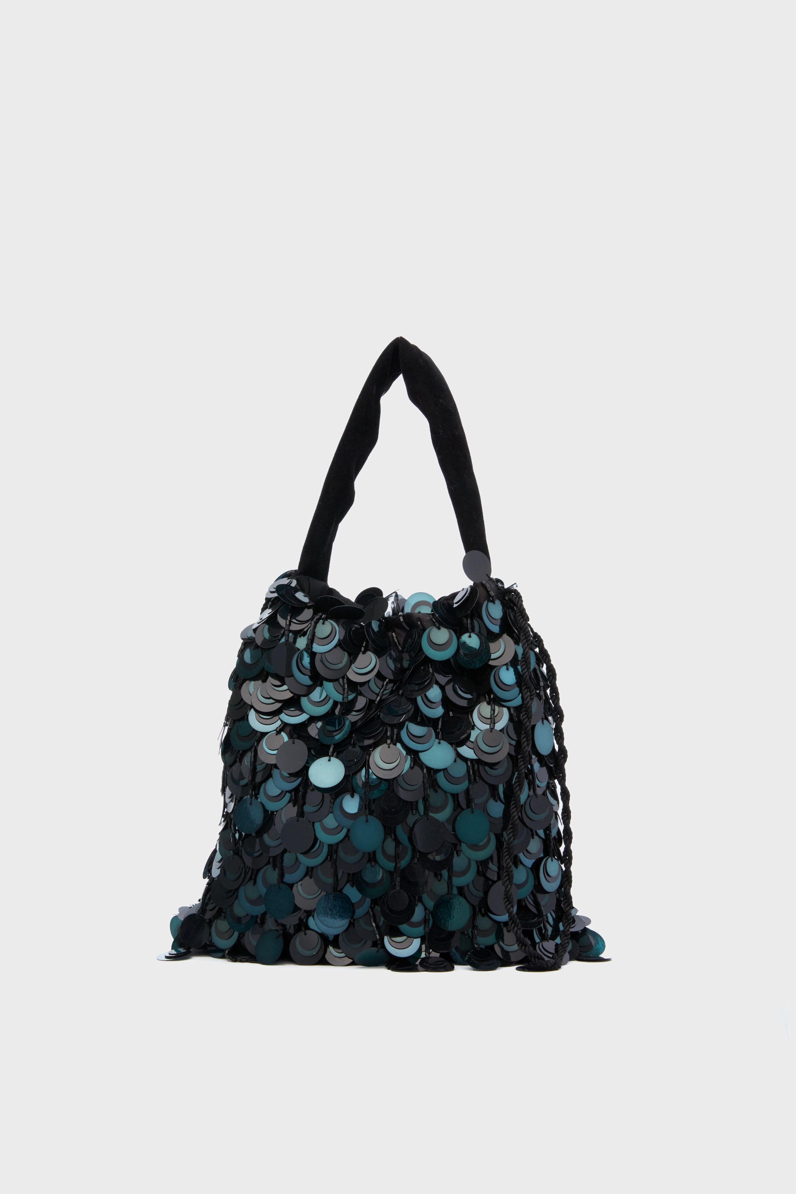 Dark Peacock Sequin Gala Bag-Charming Tale Store