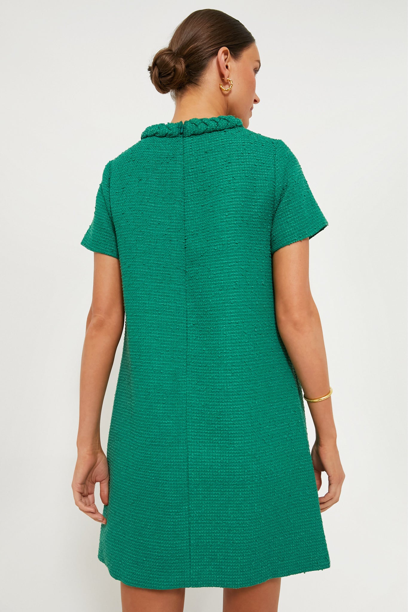 Emerald Green Tweed Jackie Dress-Charming Tale Store