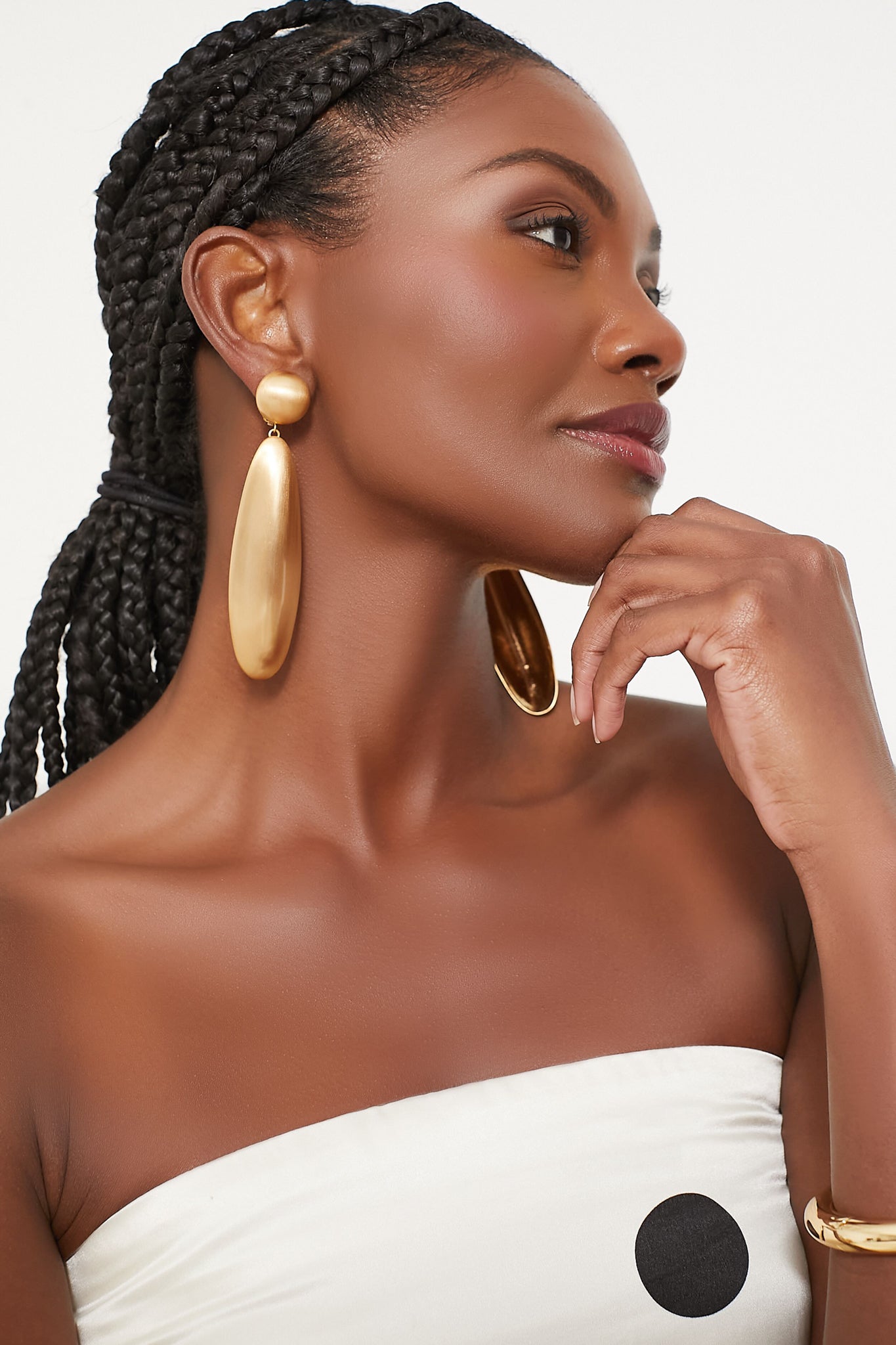 Brushed Brass Fiore Earring-Charming Tale Store