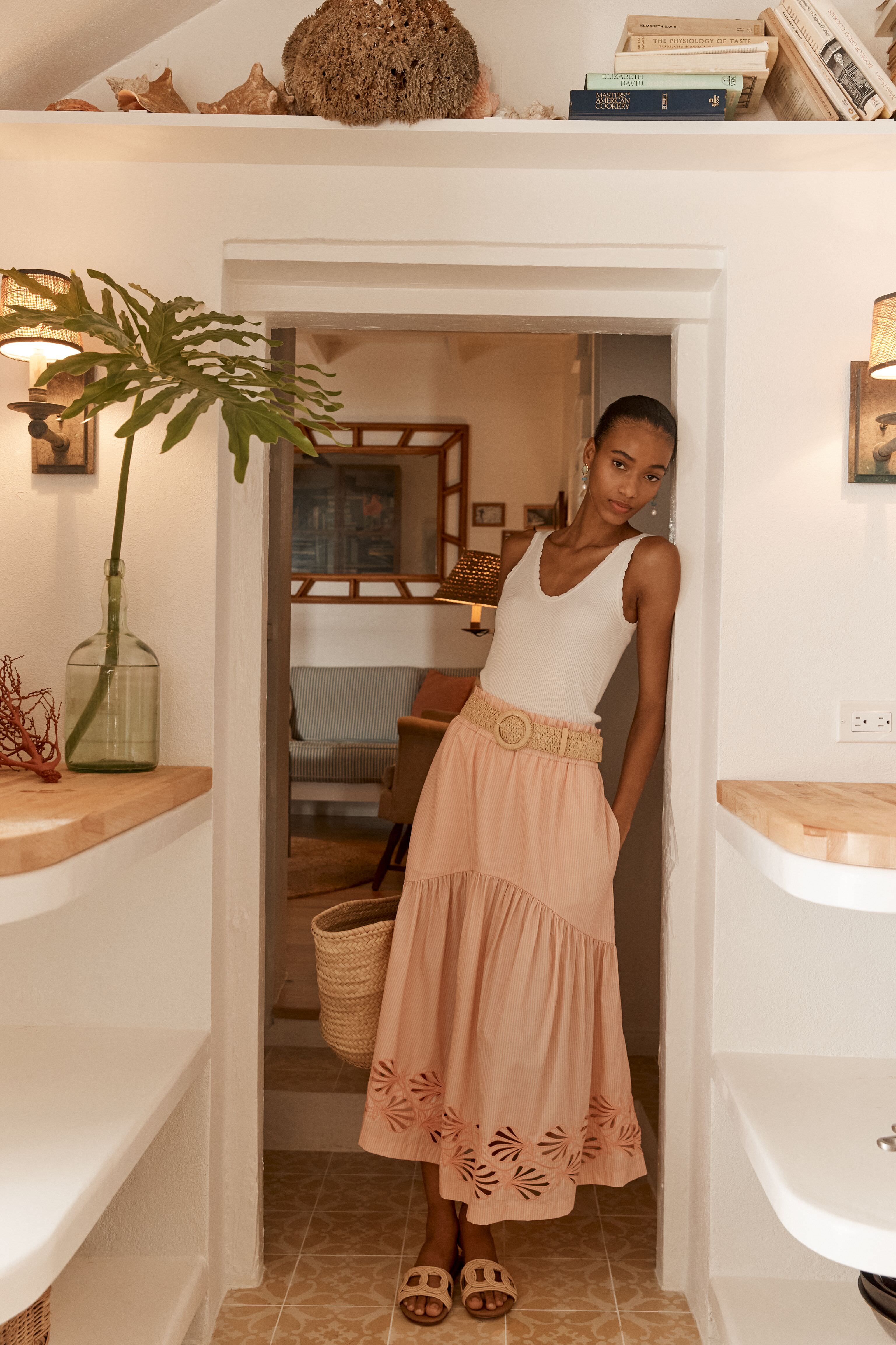 White Scalloped Rib Heidi Knit Tank-Charming Tale Store