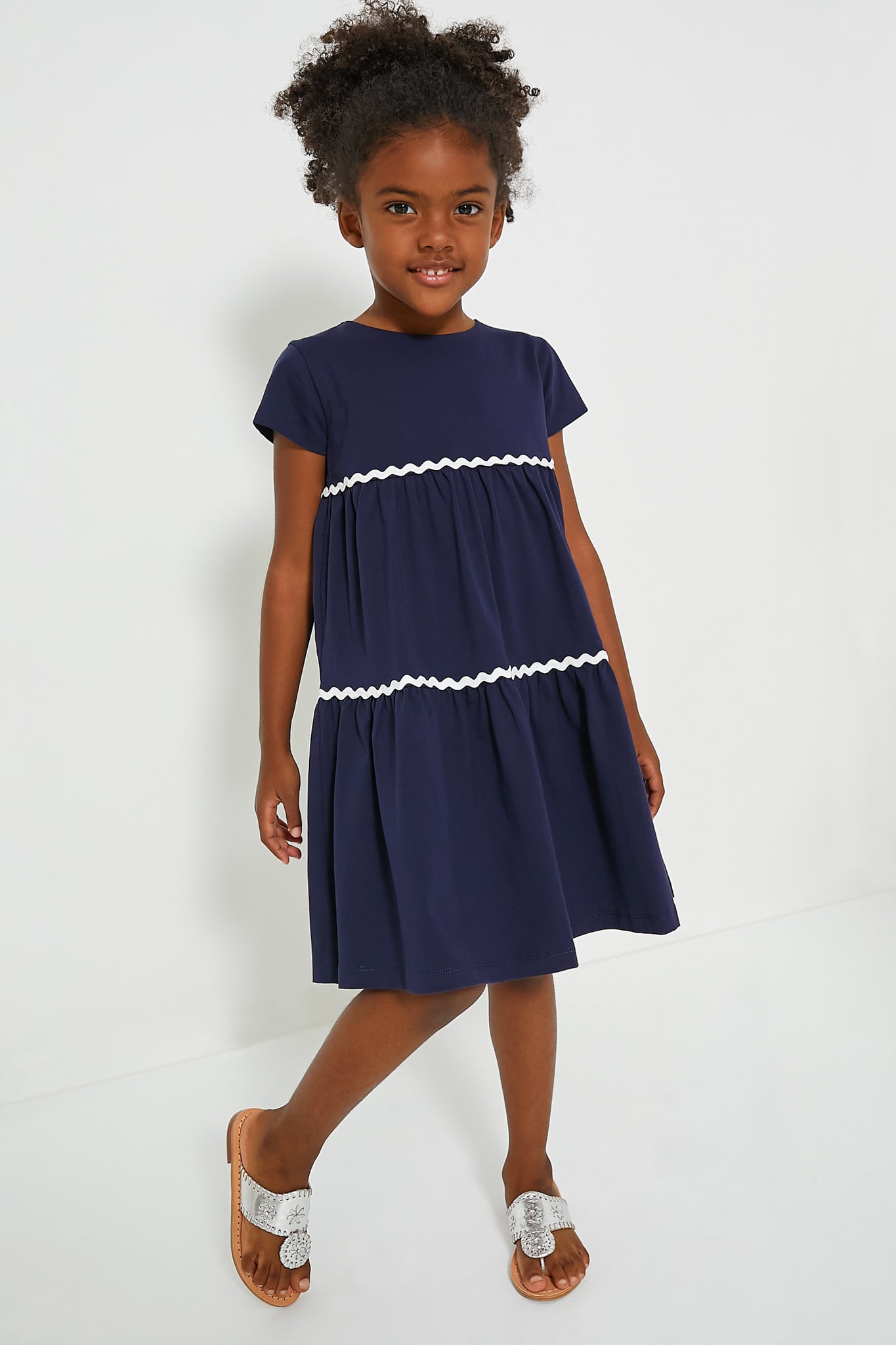 Ric Rac Tiered Jersey Dress-Charming Tale Store