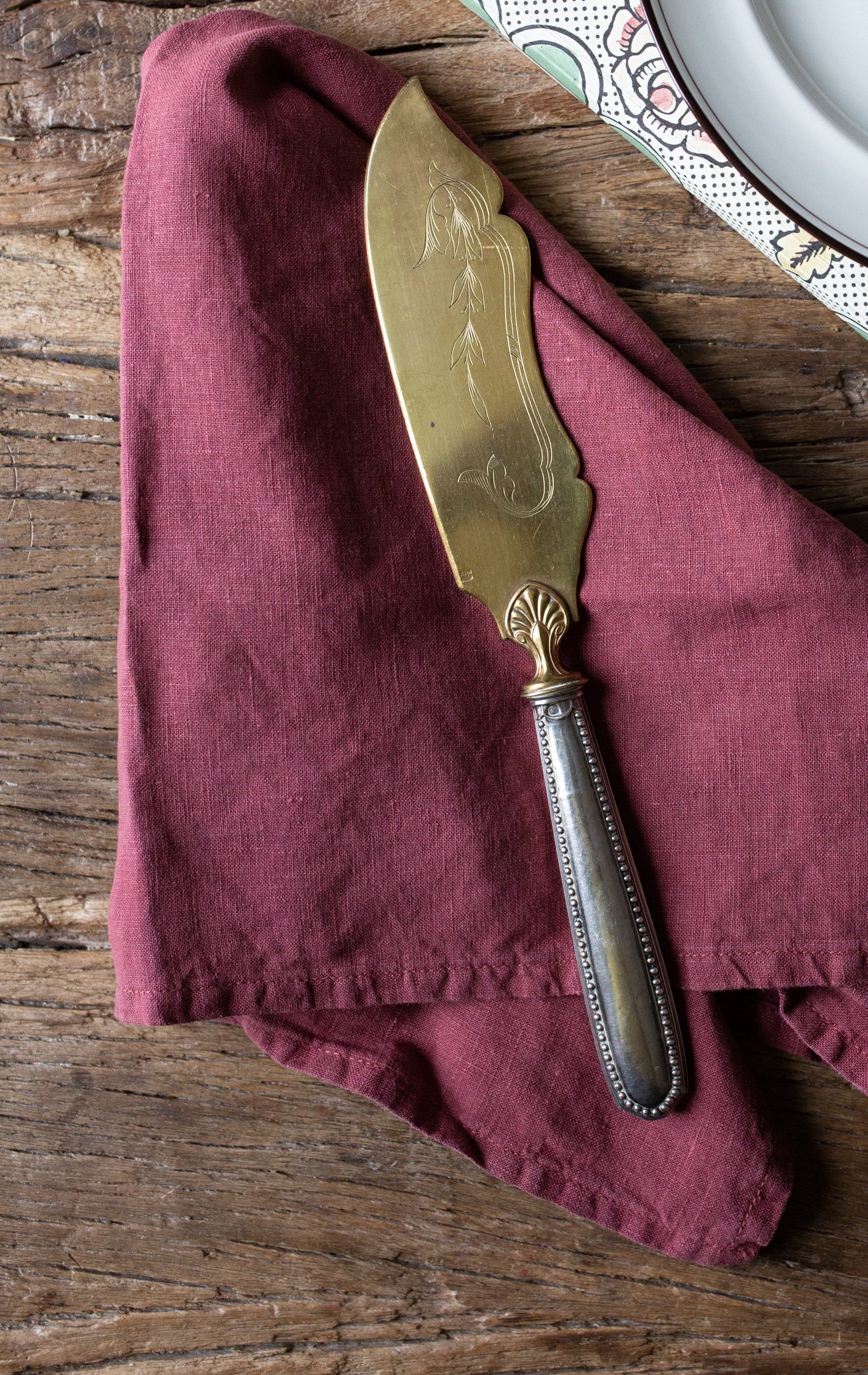 Bordeaux Linen Napkins Set Of 4-Charming Tale Store