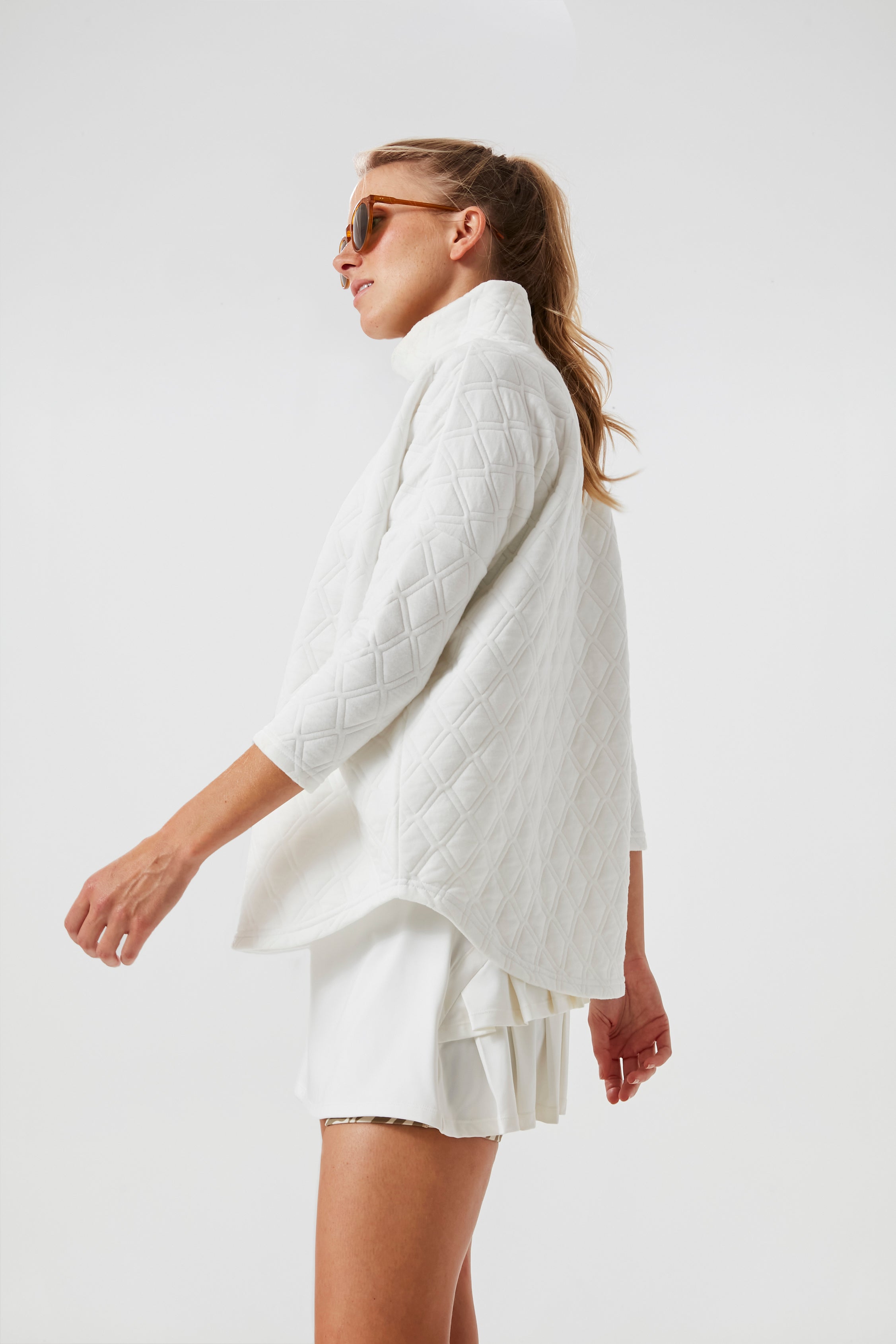 White Funnel Ally Swing Sweatshirt-Charming Tale Store