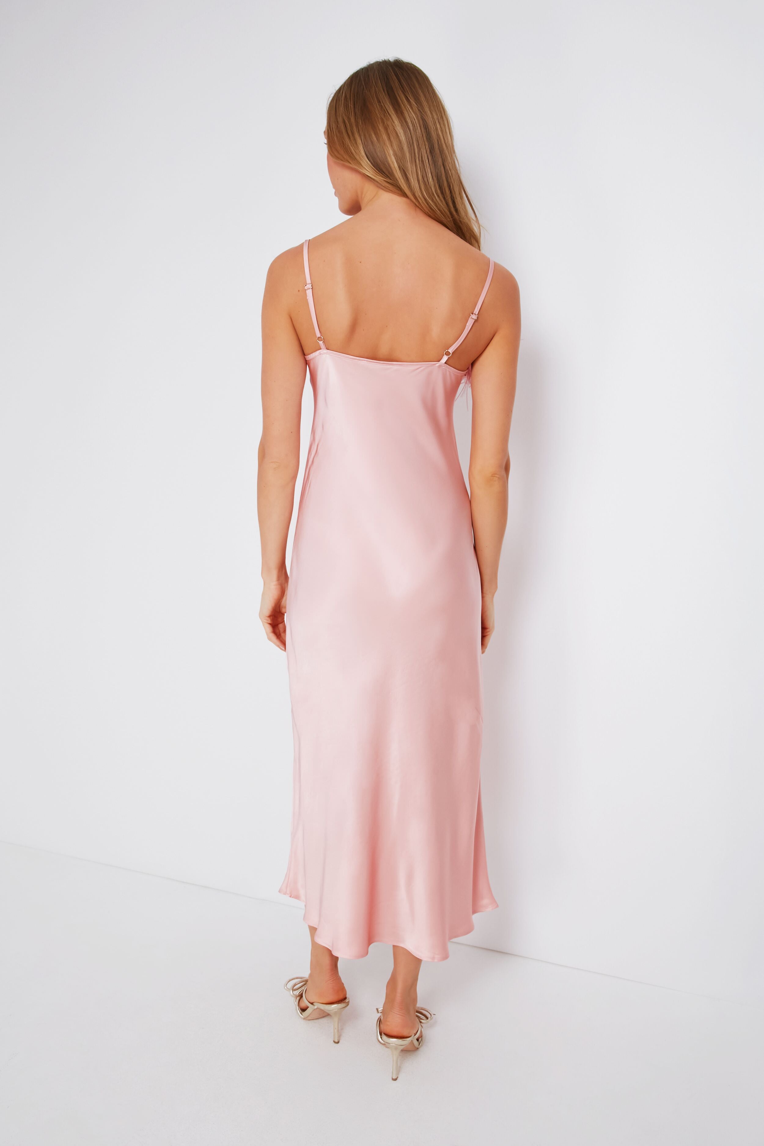Dust Pink Boheme Slip Dress-Charming Tale Store