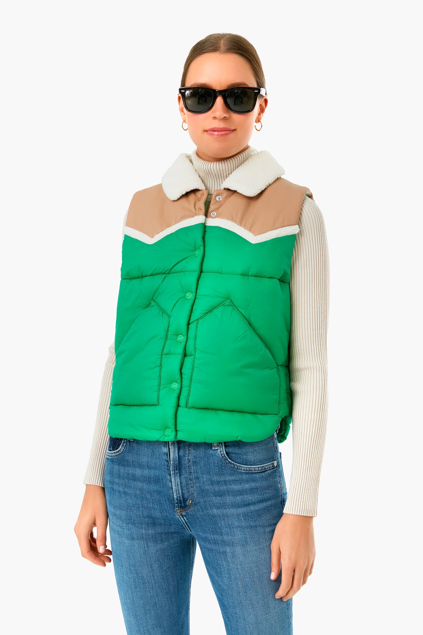 Bright Green The Ol West Puffer Vest-Charming Tale Store