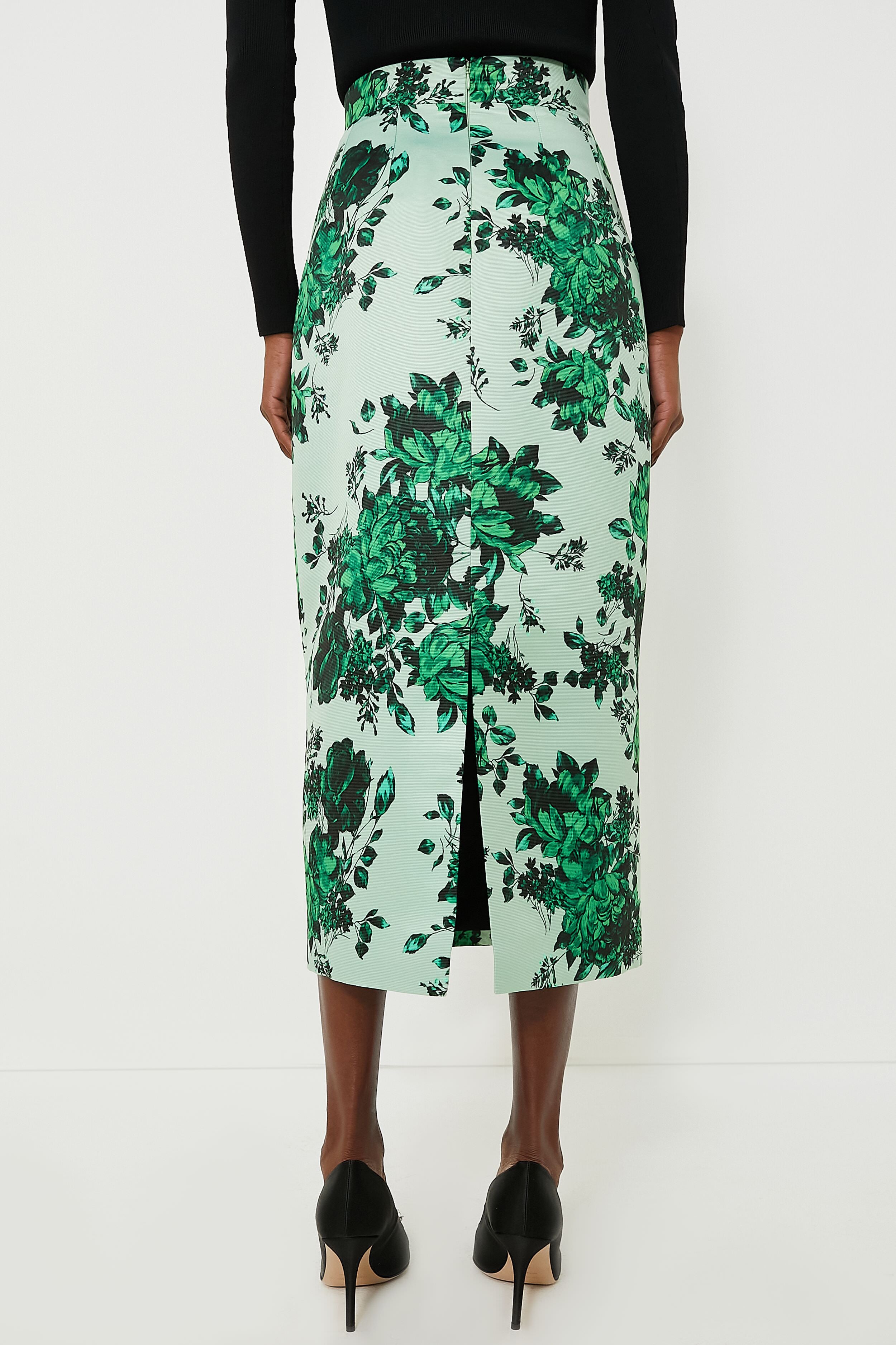 Green Festive Bouquet Lorinda Skirt-Charming Tale Store