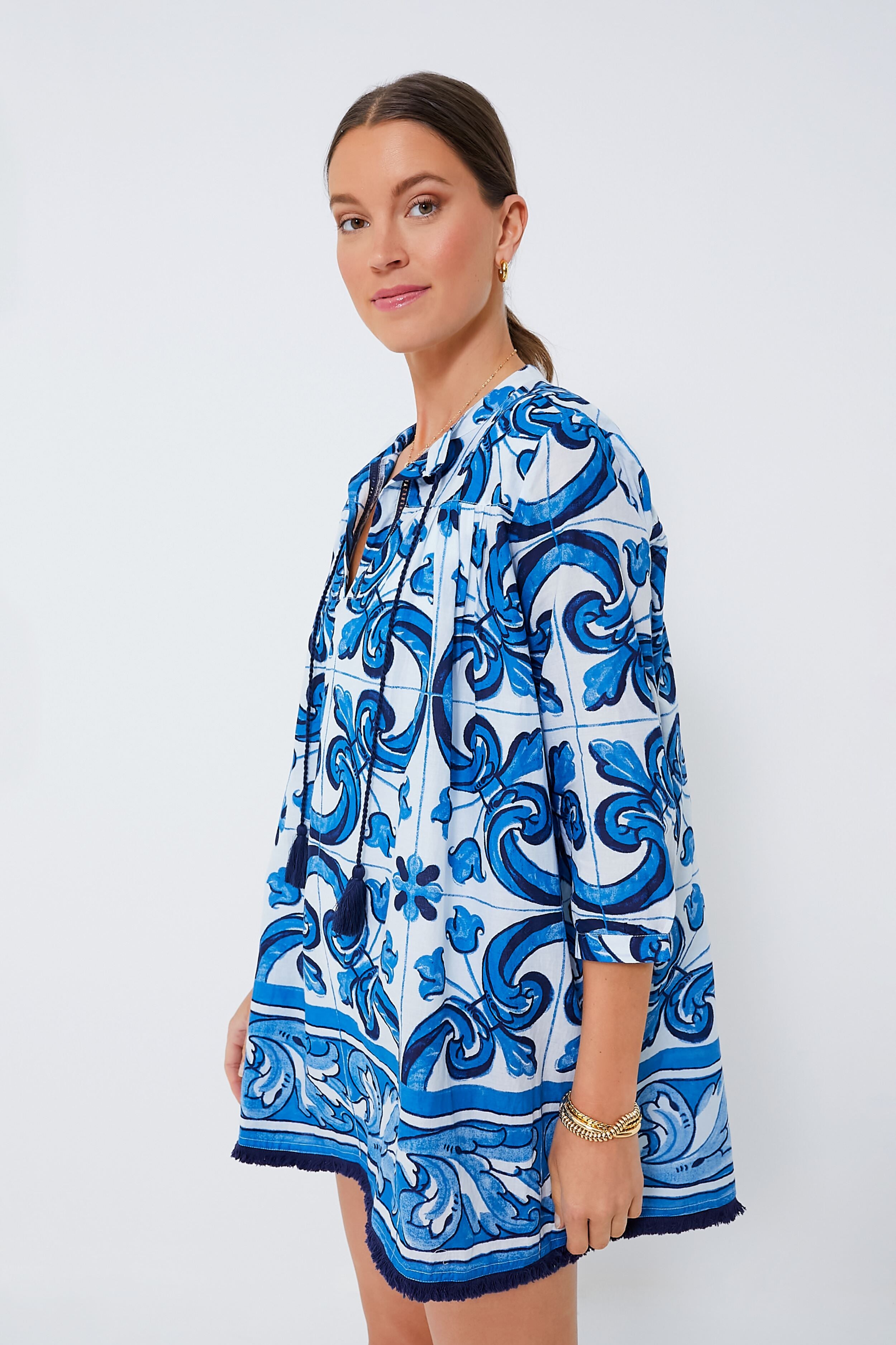 Capri Blue Majolica Tile Bondi Coverup-Charming Tale Store