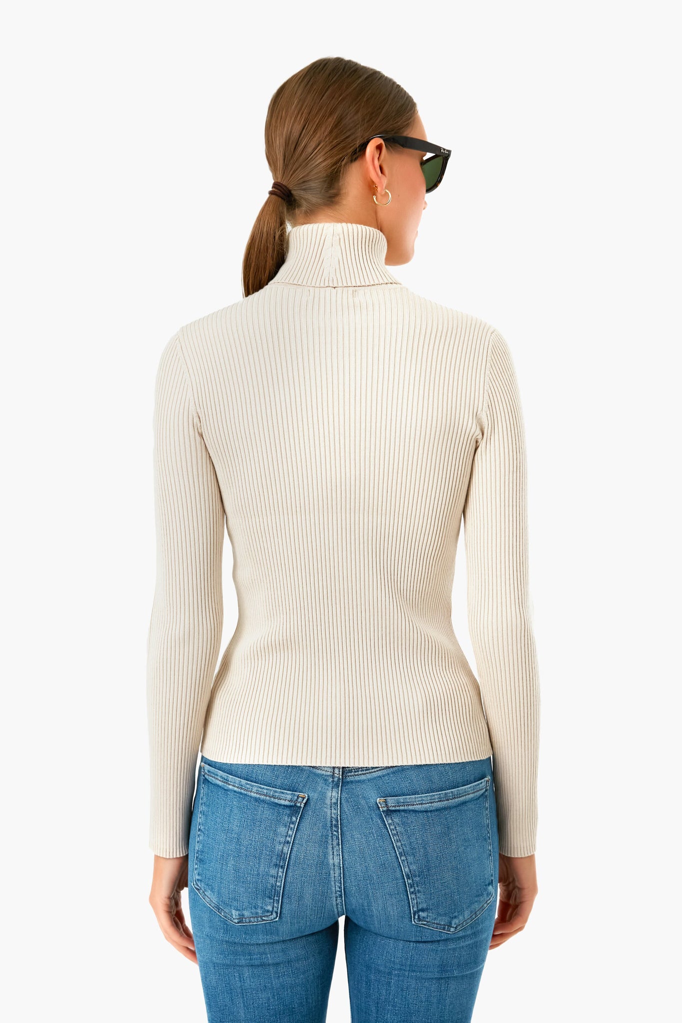 Winter White Sonia Ribbed Turtleneck-Charming Tale Store