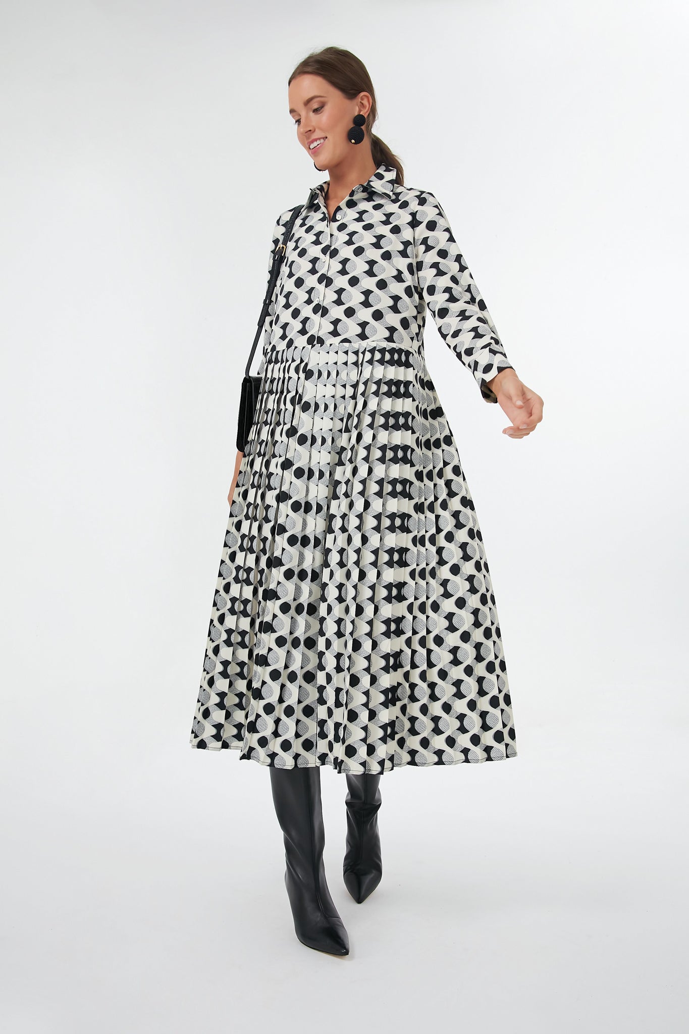 Domino Geo Azzurra Dress-Charming Tale Store