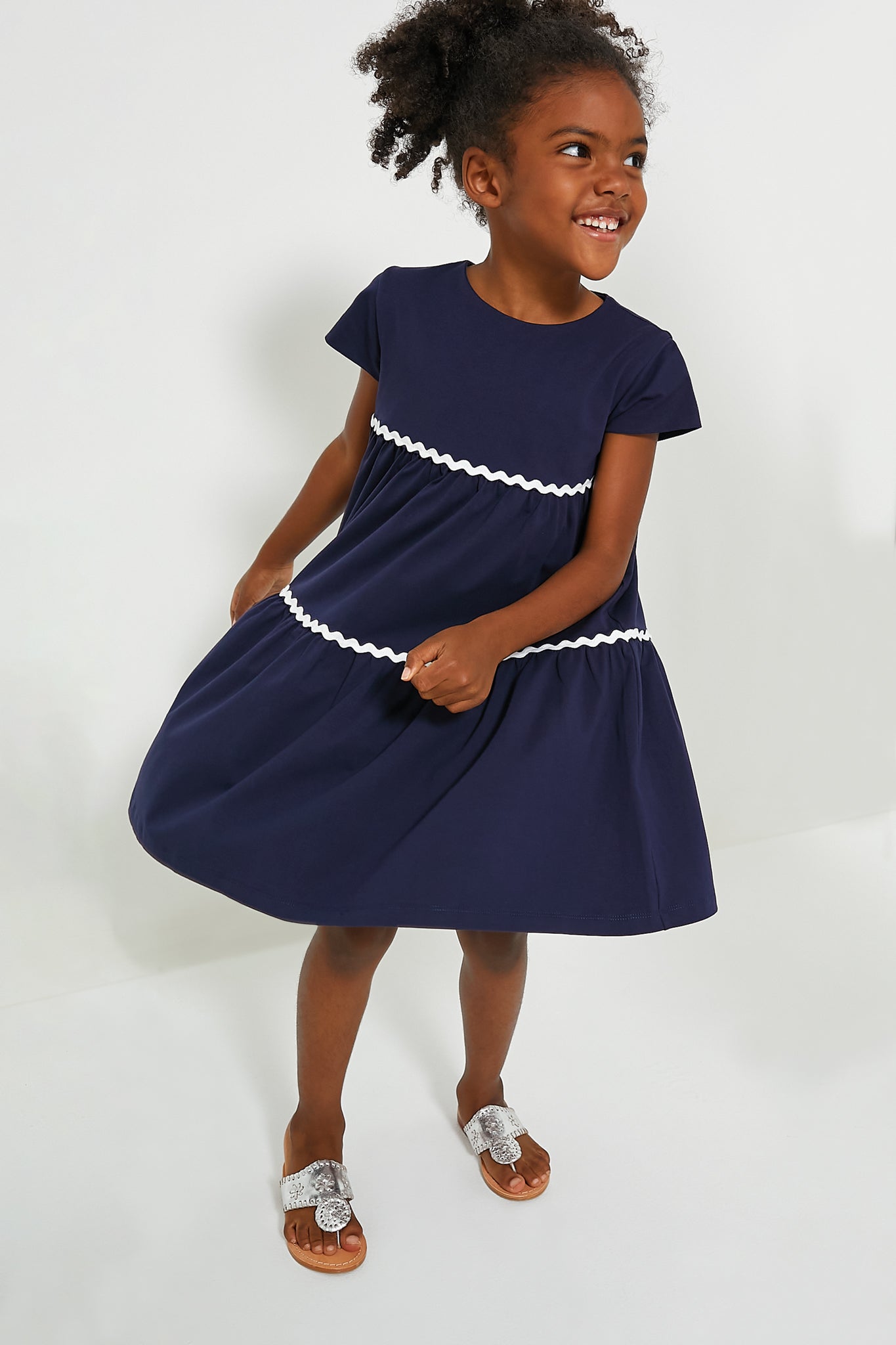 Ric Rac Tiered Jersey Dress-Charming Tale Store