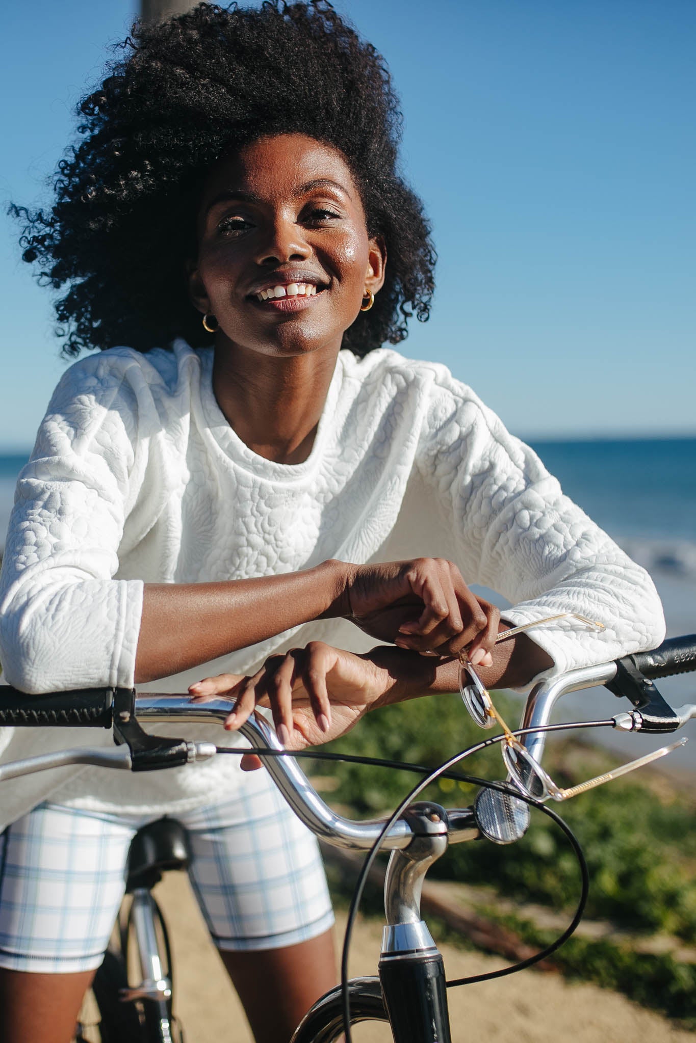 White Fleur Ally Swing Sweatshirt-Charming Tale Store