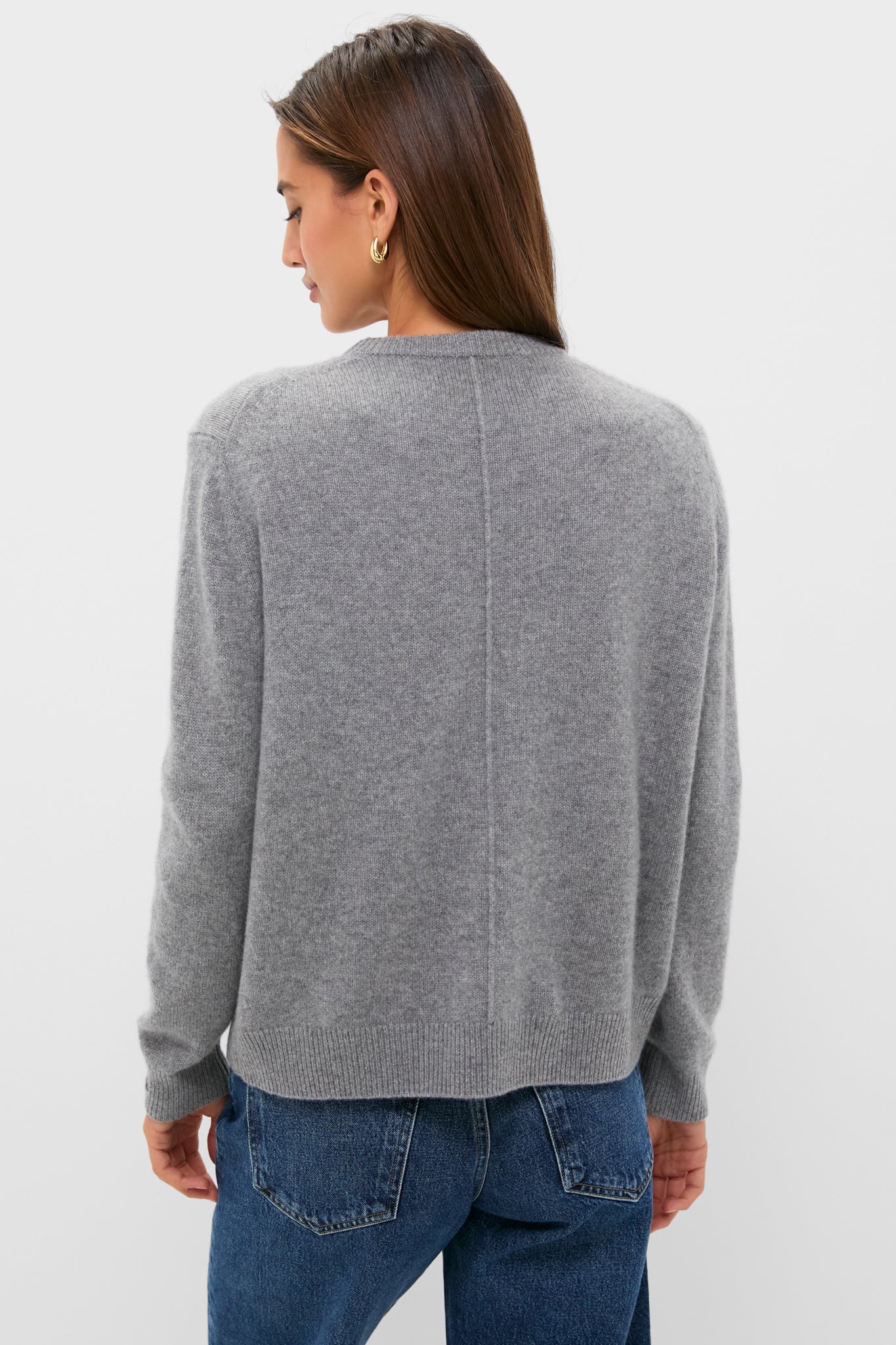 Shadow Gray Bodie Cashmere Boyfriend Crewneck-Charming Tale Store