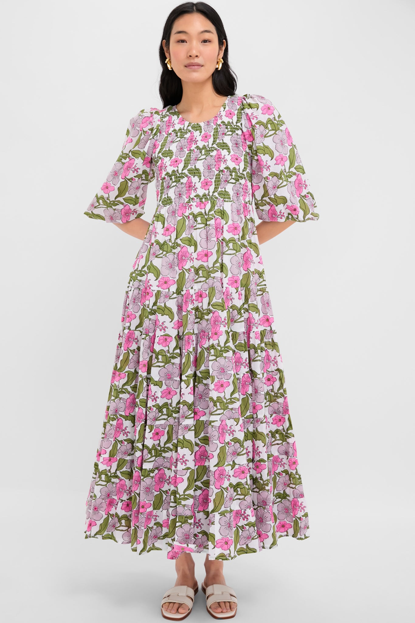 Flower Power Print Alice Dress-Charming Tale Store