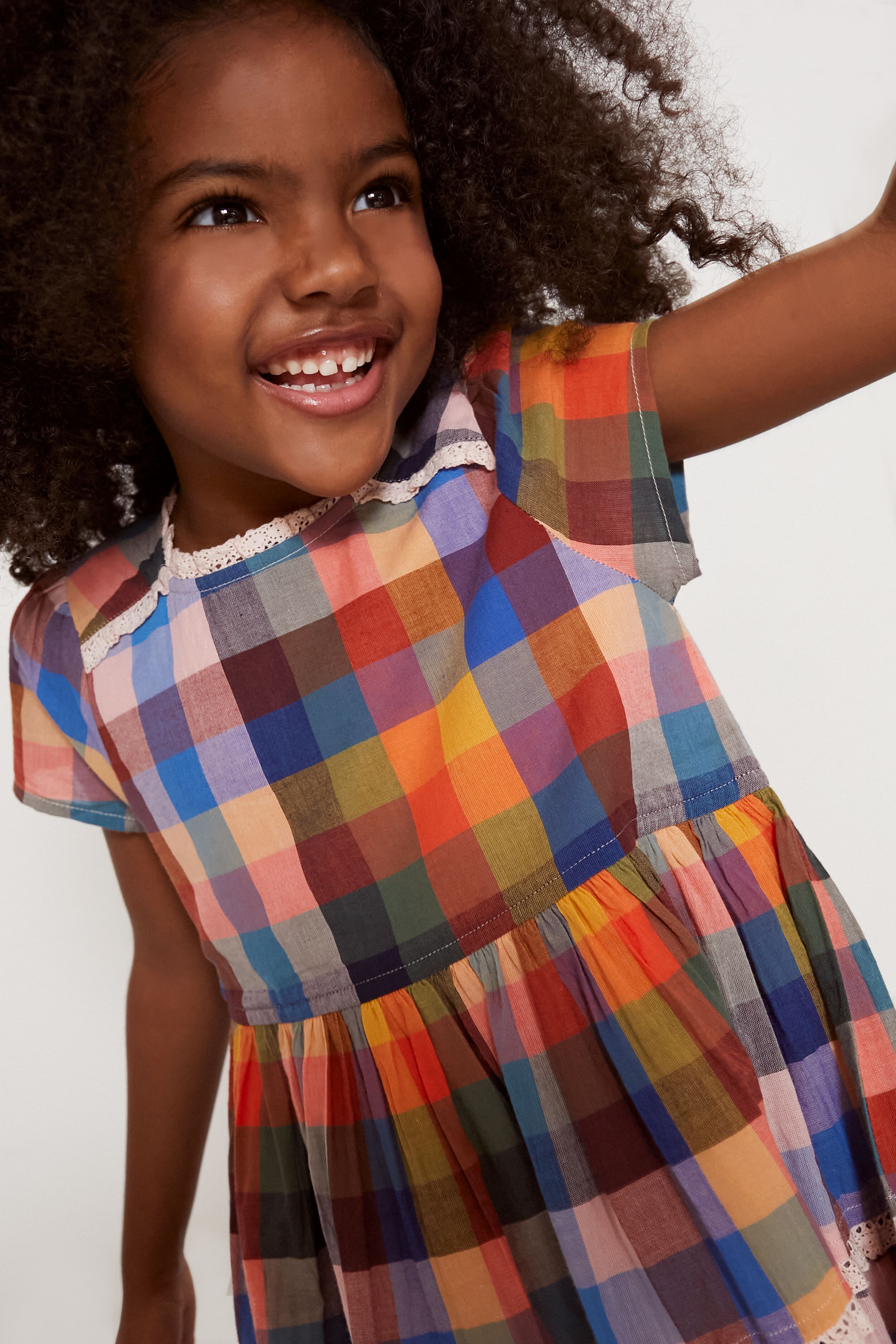 Technicolor Check Charlie Dress-Charming Tale Store