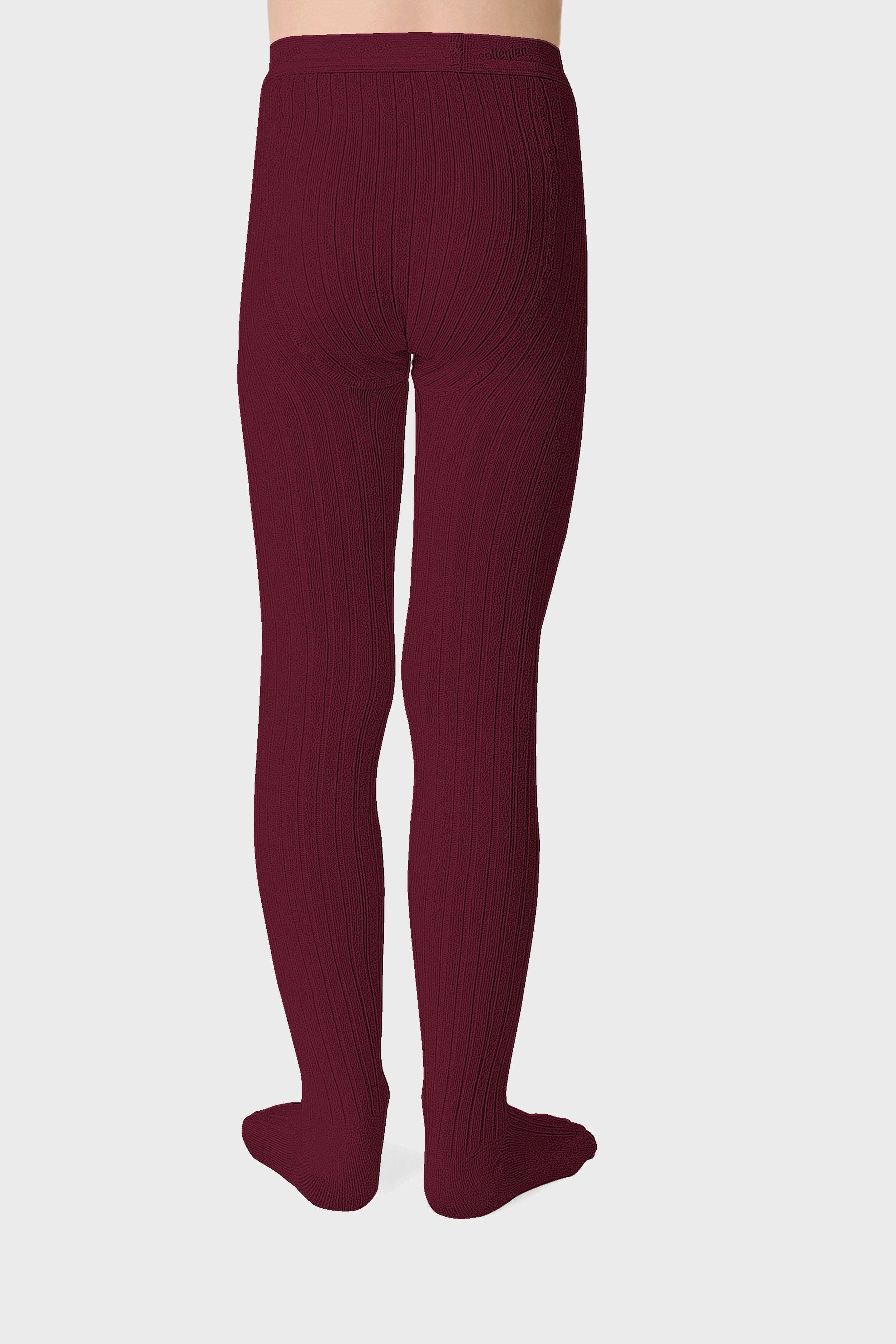 Bordeaux Grand Cru Louise Ribbed Tights-Charming Tale Store